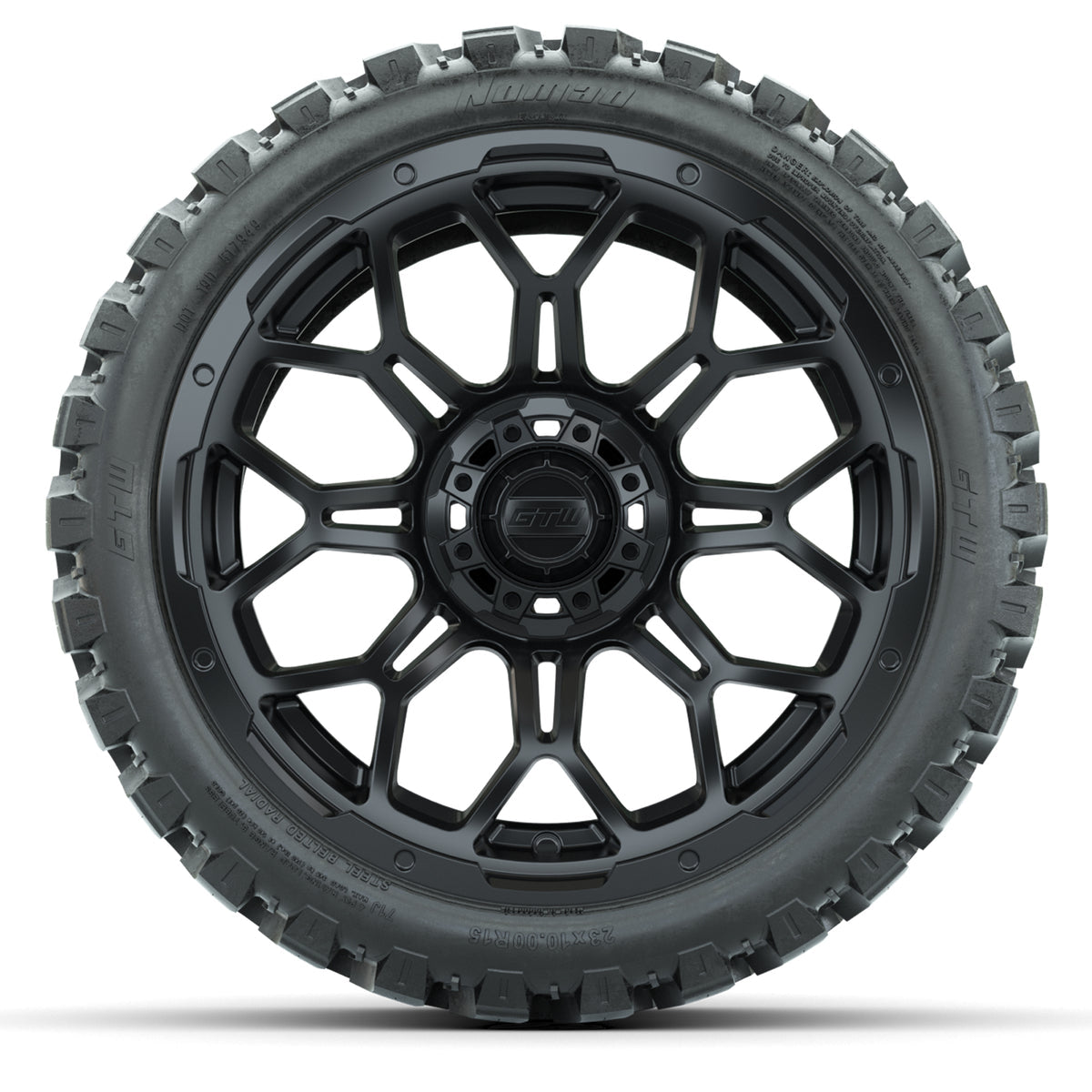 15-Inch GTW Bravo Matte Black Wheels with 23' GTW Nomad All-Terrain Tires (Set of 4)