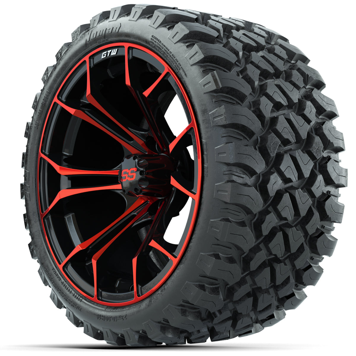 15-Inch GTW Spyder Red And Black Wheels With GTW Nomad Off Road Tires ...