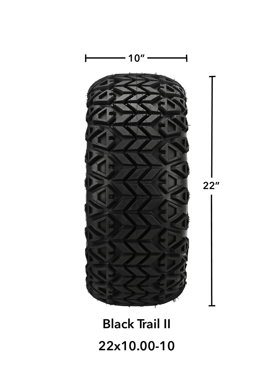 LSI 10' Maltese Cross Matte Black Wheel and Lifted Tire Combo