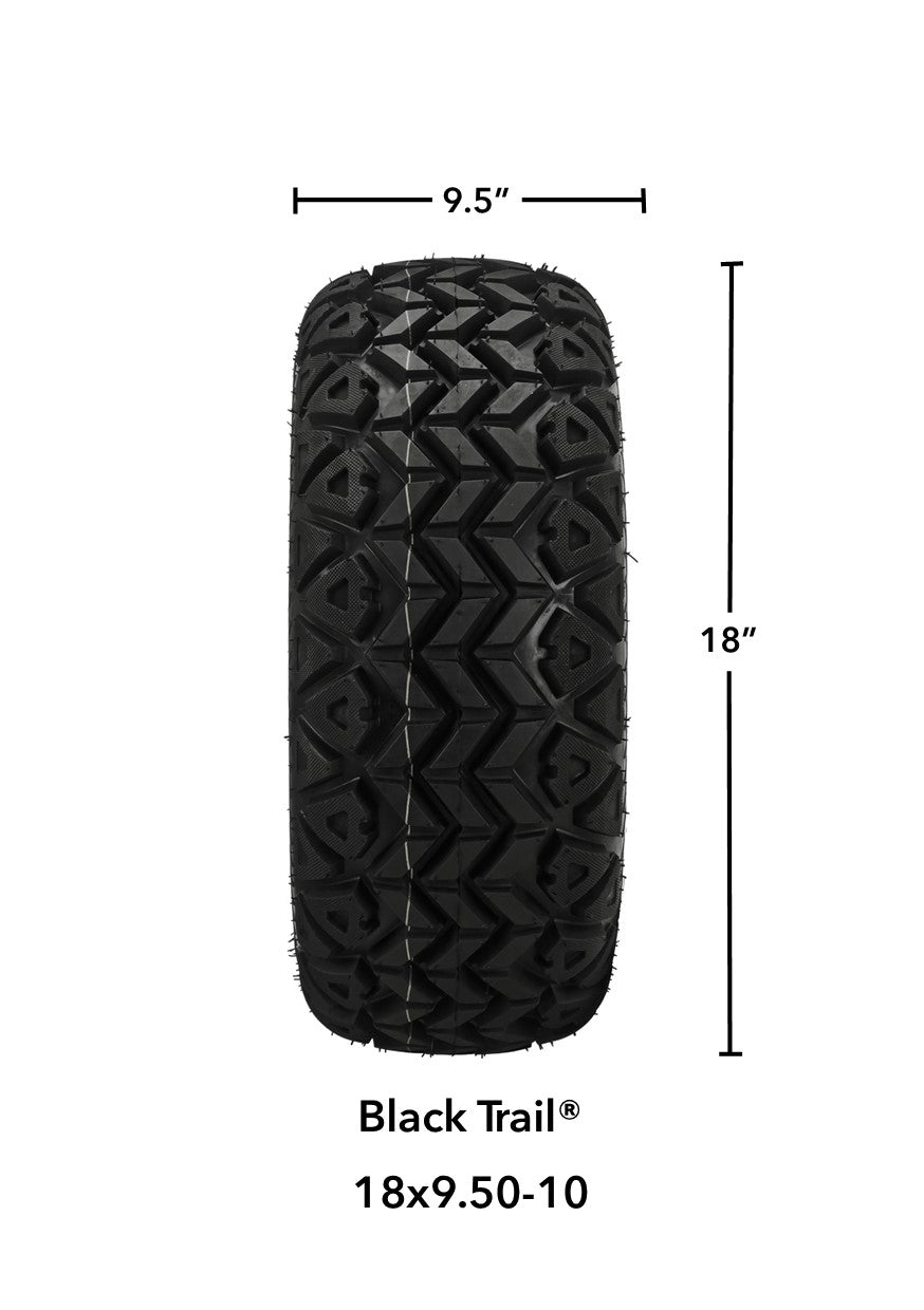 LSI 10' 14-Spoke Blue & Machined Wheel and Lifted Tire Combo