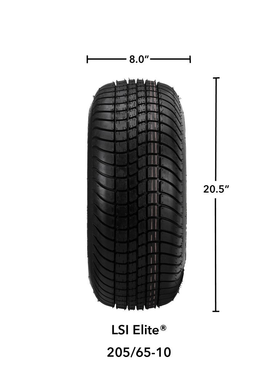 LSI 10' 14-Spoke Red & Machined Wheel and Low Profile Tire Combo