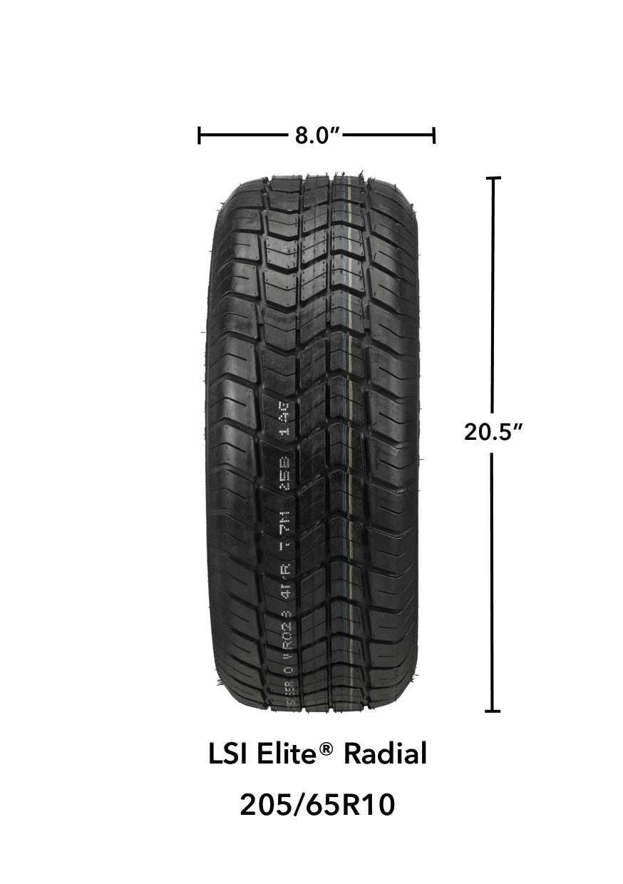 LSI 10' Casino Gun Metal Gray & Machined Wheel and Low Profile Tire Combo