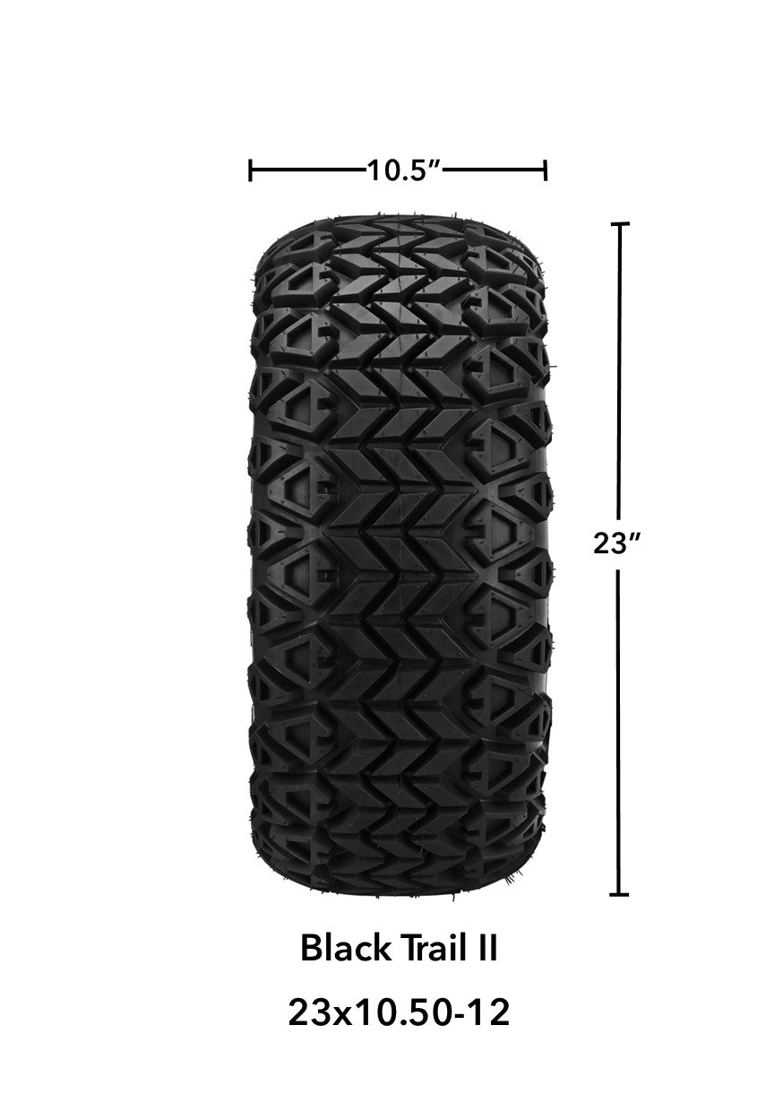 LSI 12' Azusa Black & Machined Wheel and Lifted Tire Combo