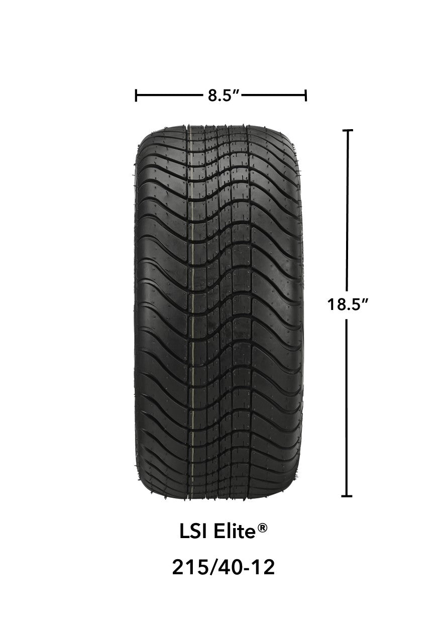 LSI 12' Viking Black & Machined Wheel and Low Profile Tire Combo