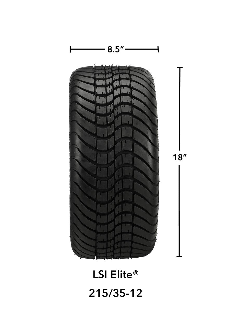 LSI 12' Maltese Cross Matte Black Wheel and Low Profile Tire Combo