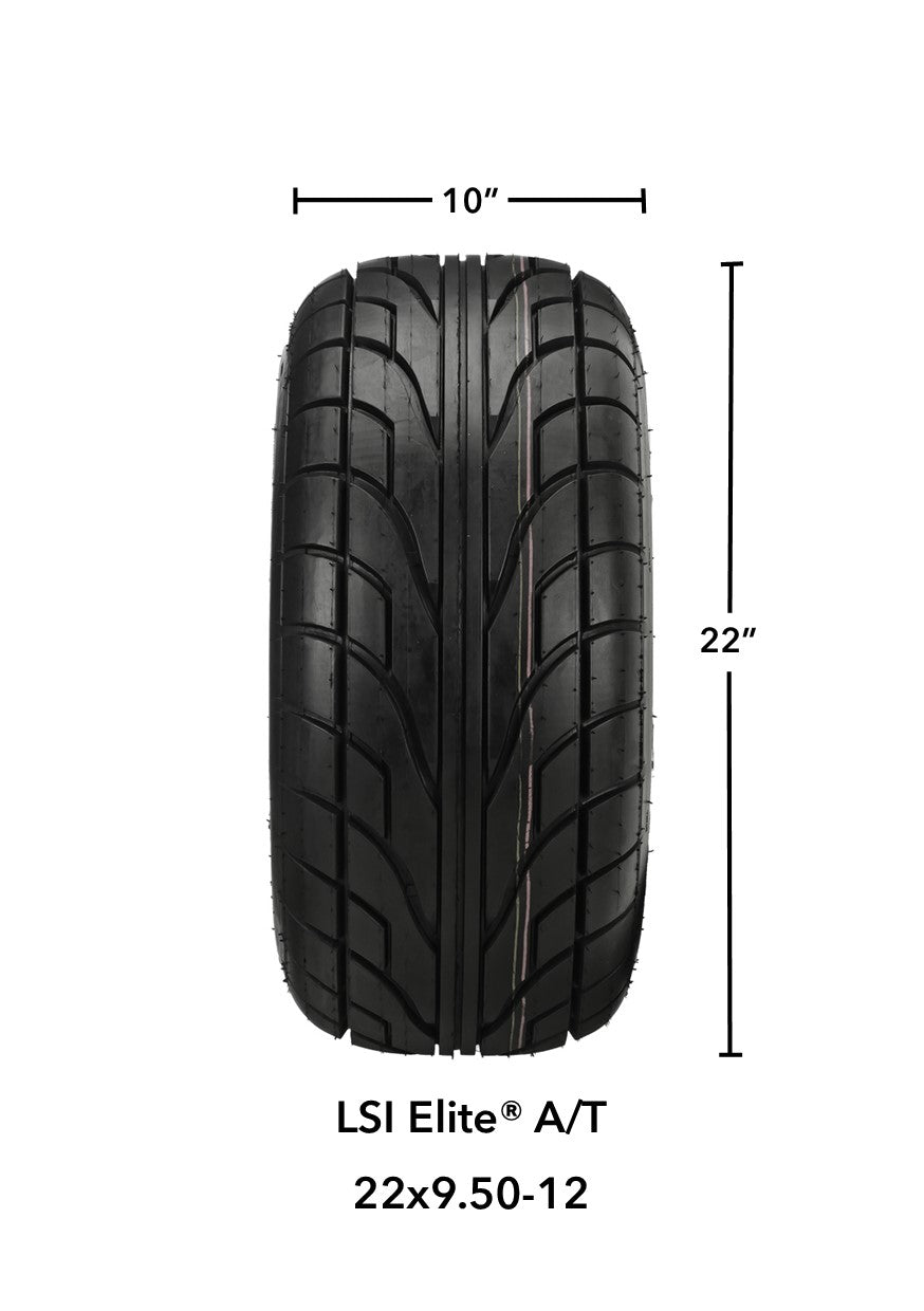 LSI 12' Viking Black & Machined Wheel and Low Profile Tire Combo