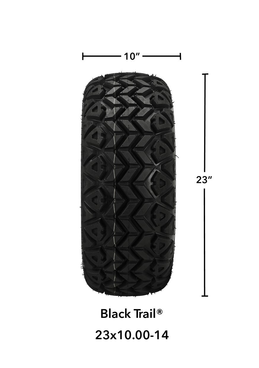 LSI 14' Ninja Black & Machined Wheel and Lifted Tire Combo