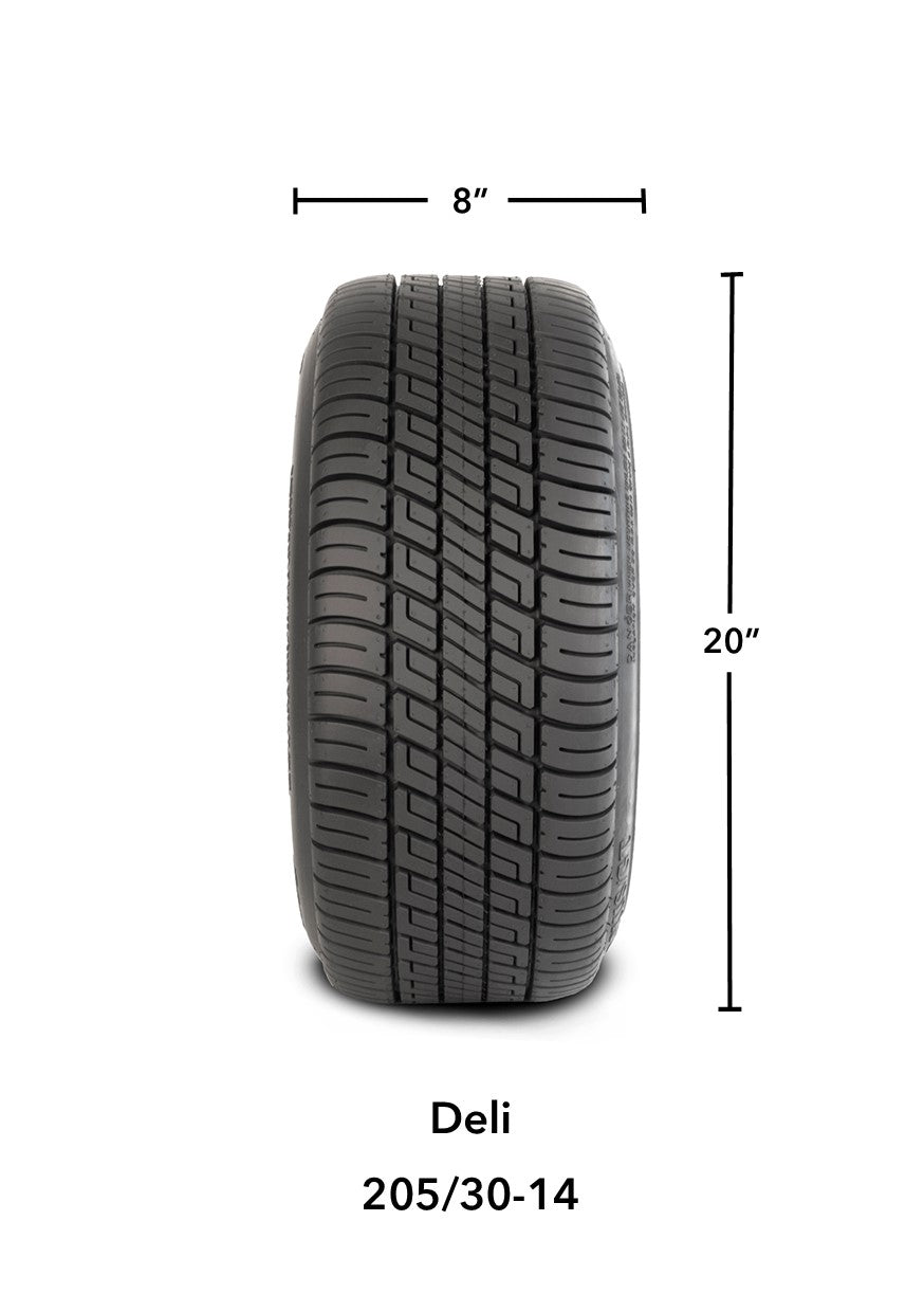 LSI 14' Raptor Black & Blue Wheel and Low Profile Tire Combo
