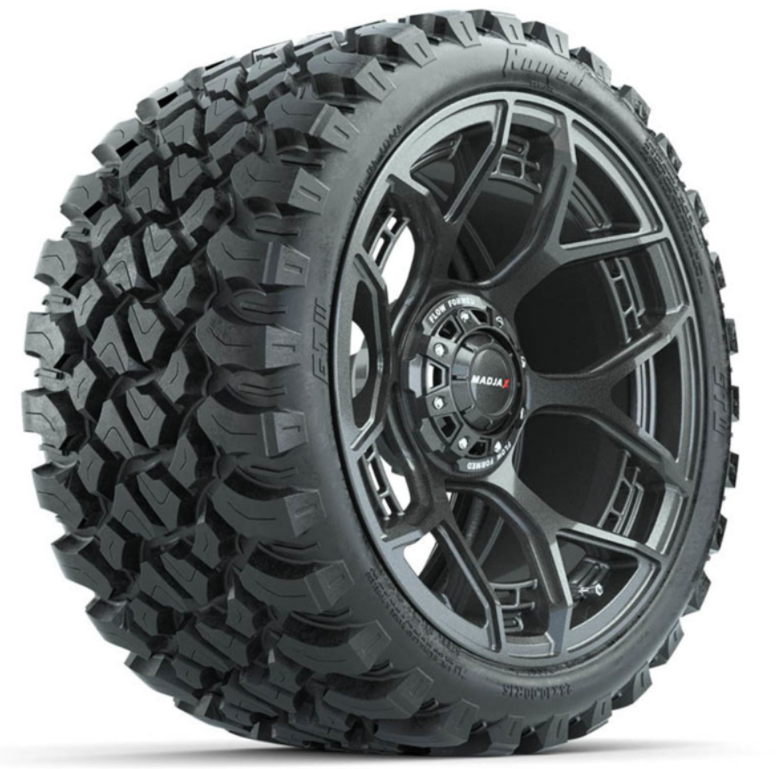 15-Inch MadJax Flow Form Evolution Gunmetal Wheels with GTW Nomad Off Road Tires (Set of 4)