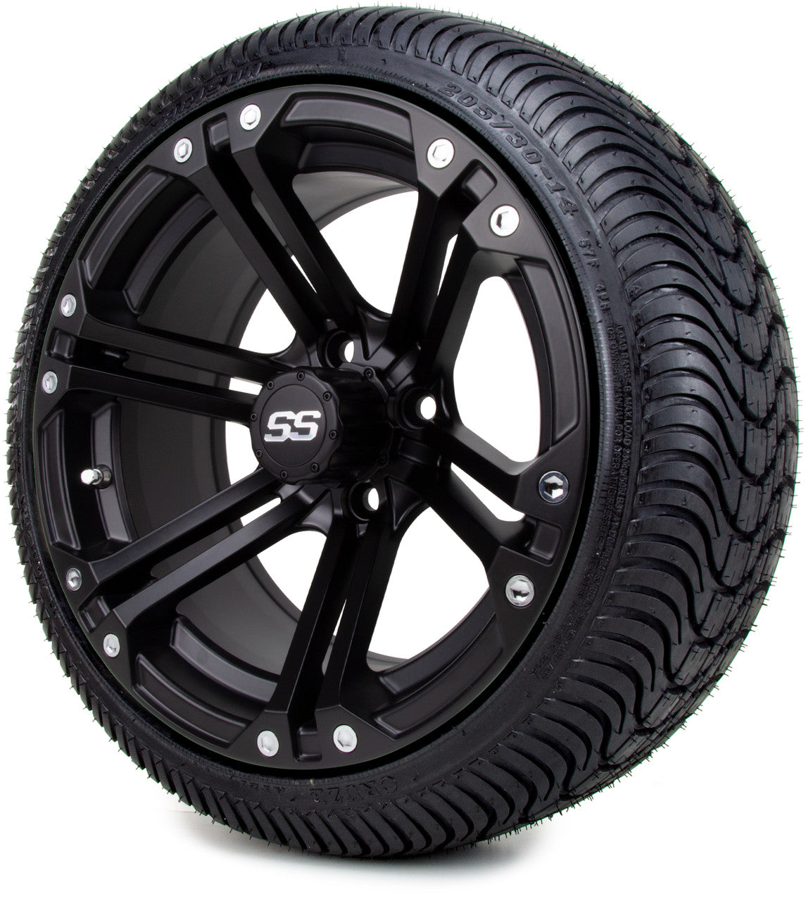14'' Black Nitro Wheels with Street Low Profile Tire Options Combo