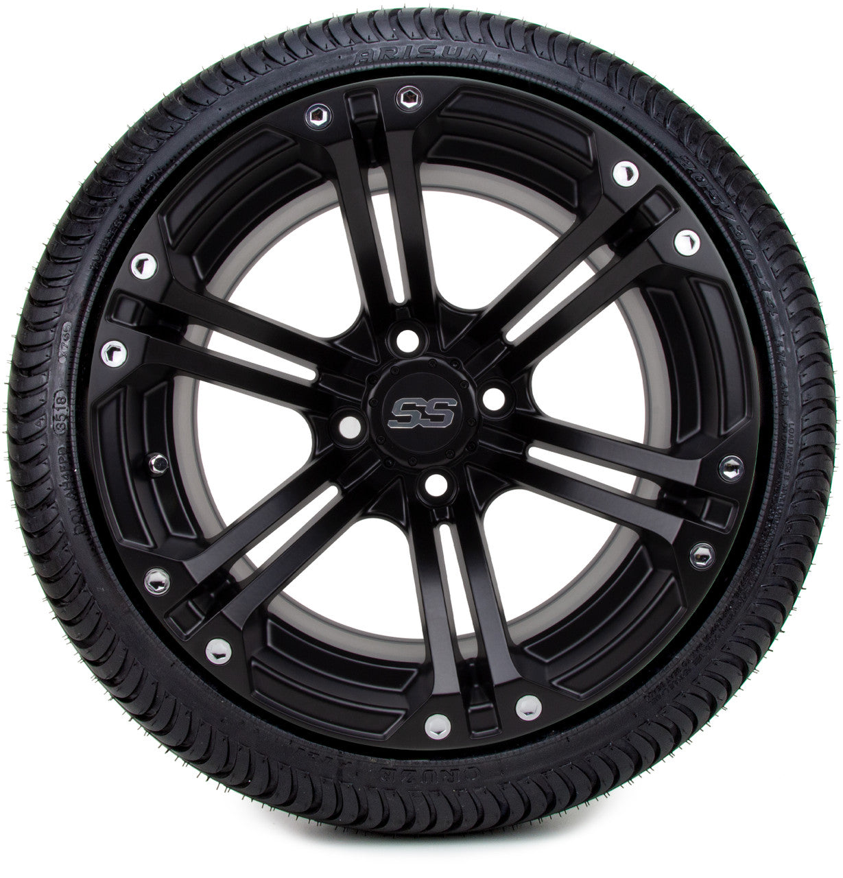 14'' Black Nitro Wheels with Street Low Profile Tire Options Combo