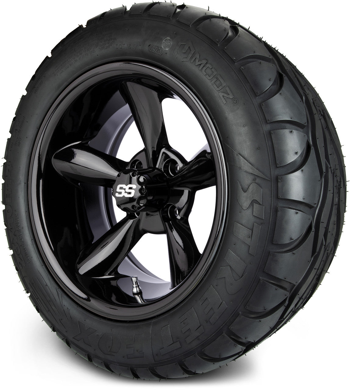 MODZ® 14" Godfather Glossy Black - Lifted Tires and Wheels Combo