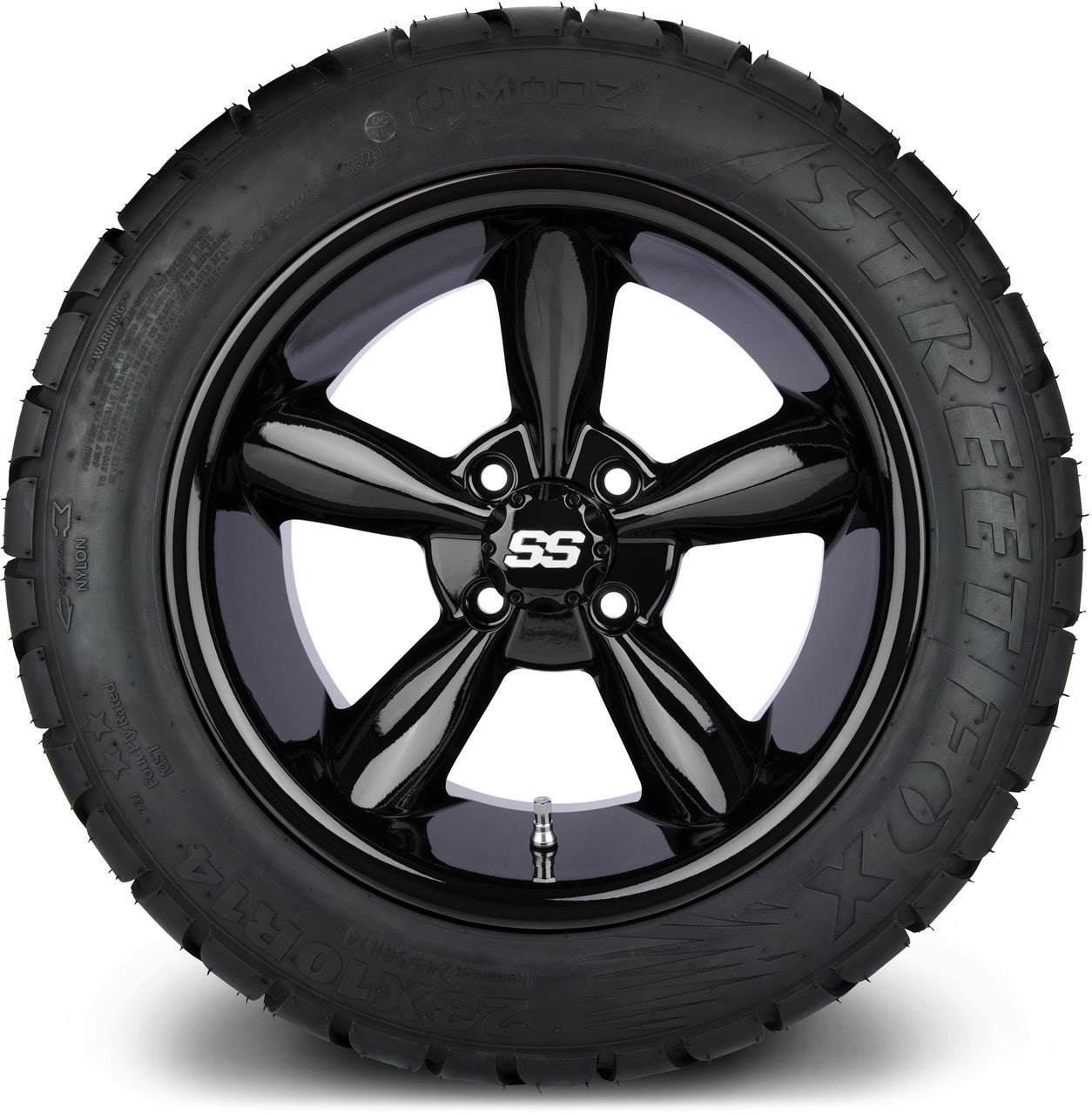 MODZ® 14" Godfather Glossy Black - Lifted Tires and Wheels Combo