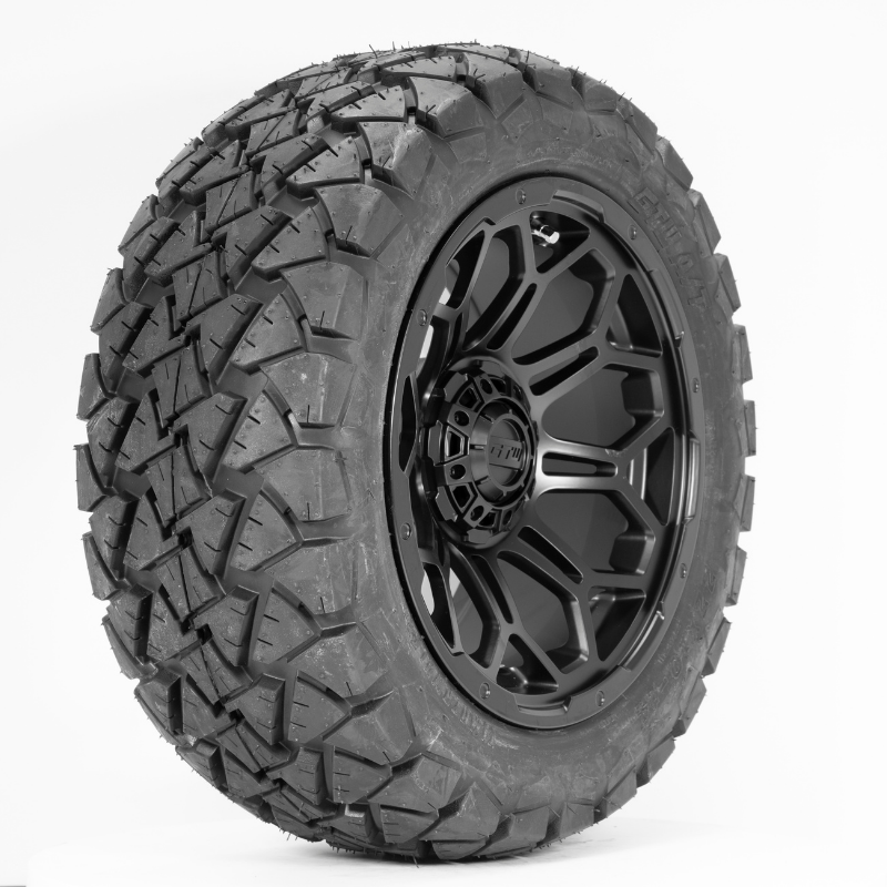 14-Inch GTW Matte Black Bravo Off-Road Wheels on 22-Inch GTW Timberwolf All-Terrain Tires (Set of 4)