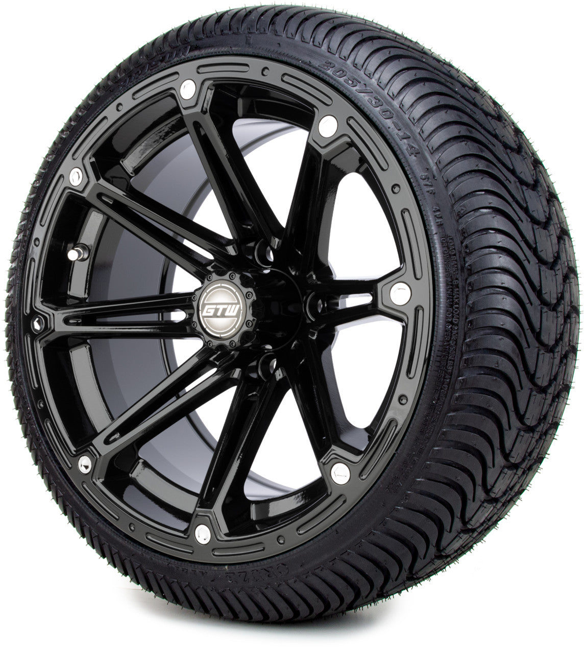 GTW 14" Element Glossy Black - LowPro Tires and Wheels Combo