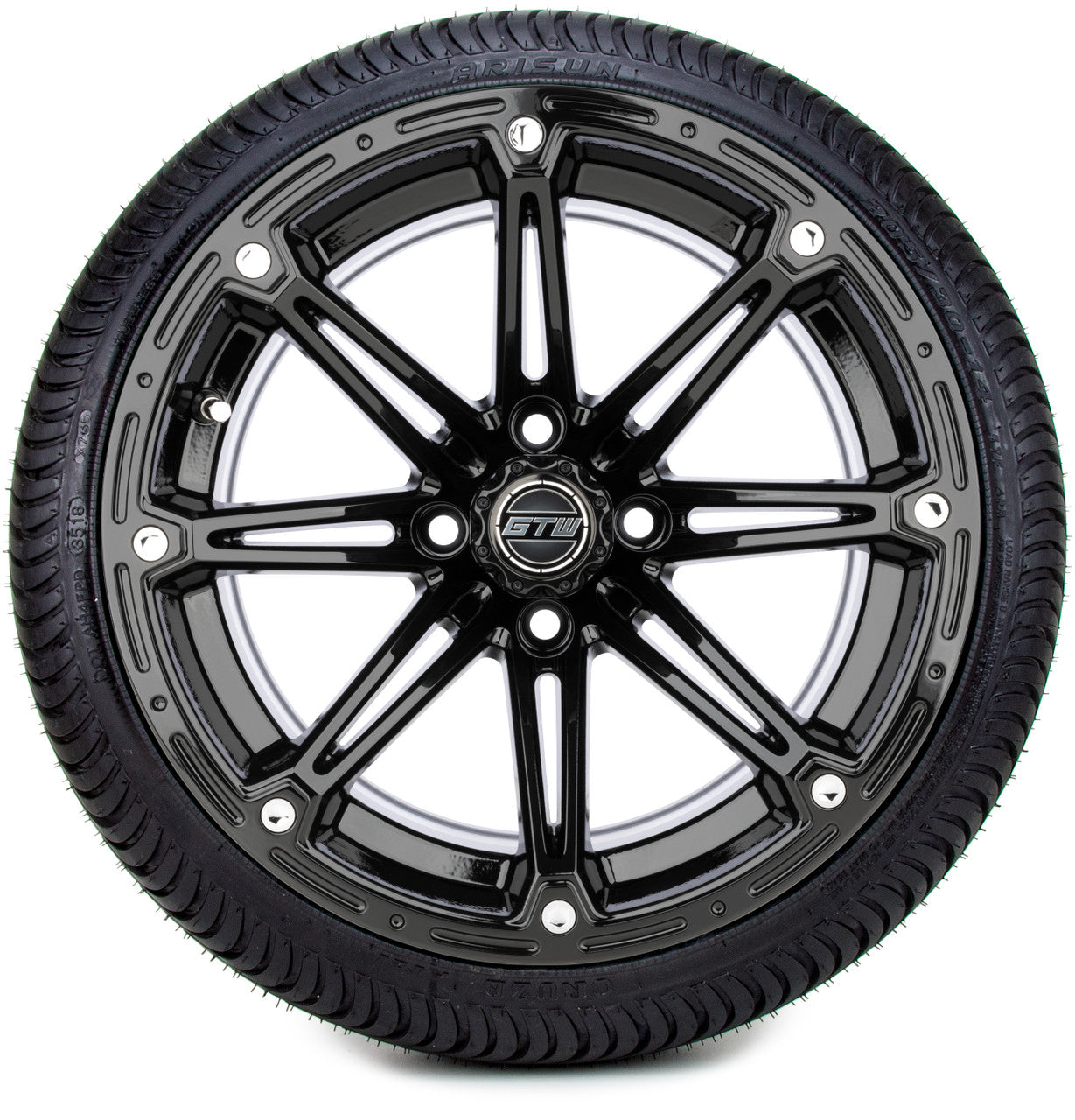 GTW 14" Element Glossy Black - LowPro Tires and Wheels Combo