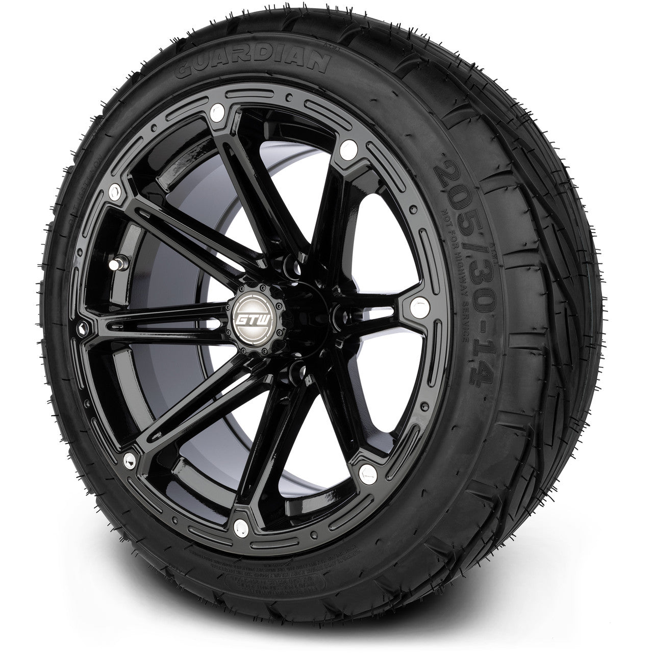 GTW 14" Element Glossy Black - LowPro Tires and Wheels Combo