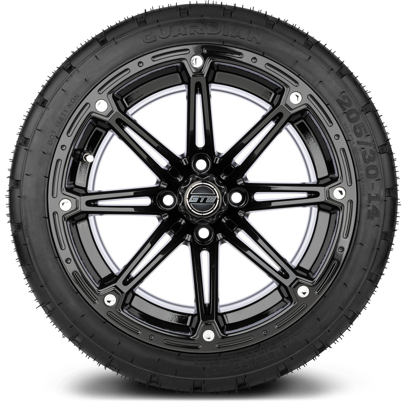 GTW 14" Element Glossy Black - LowPro Tires and Wheels Combo