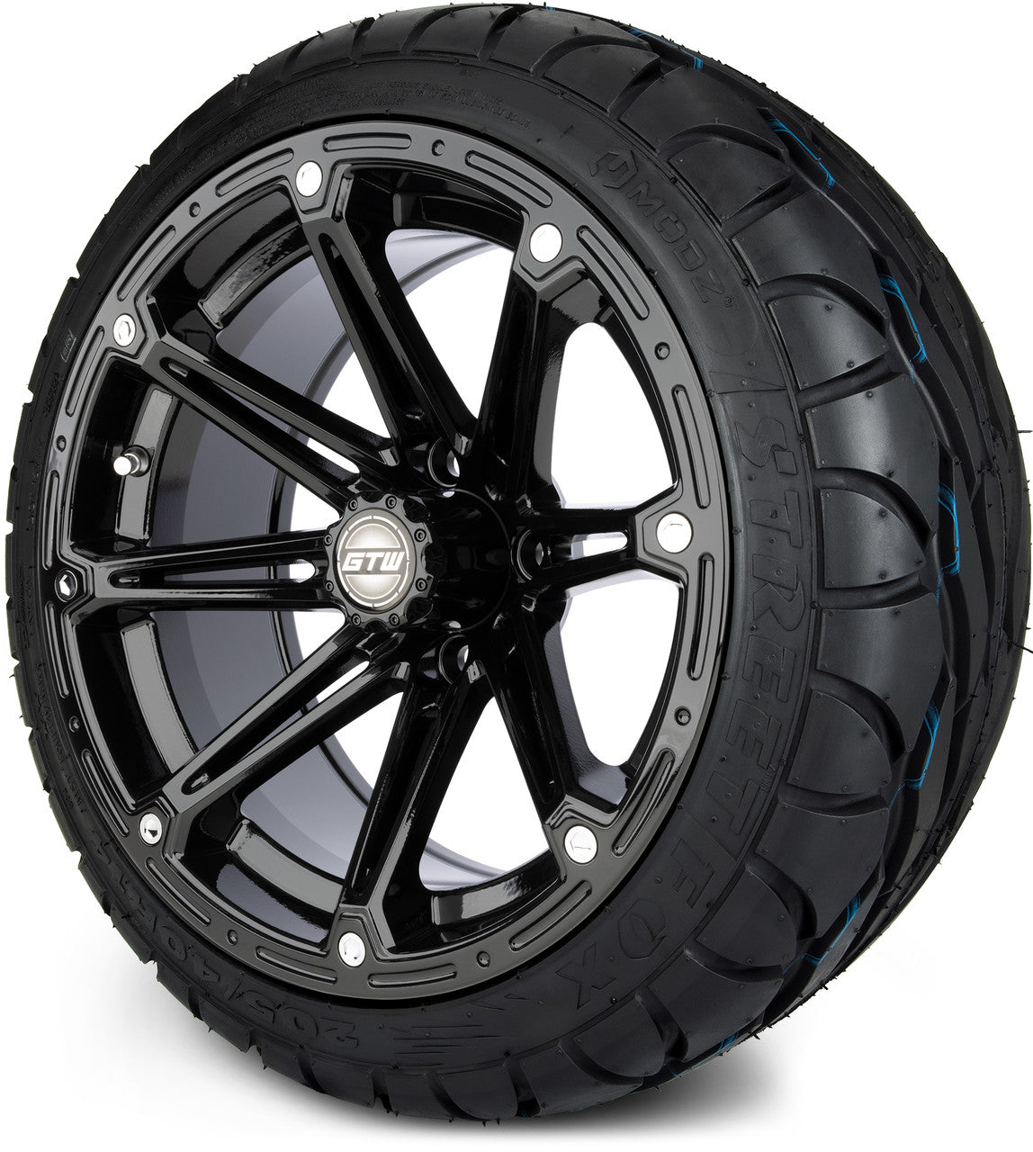 GTW 14" Element Glossy Black - LowPro Tires and Wheels Combo