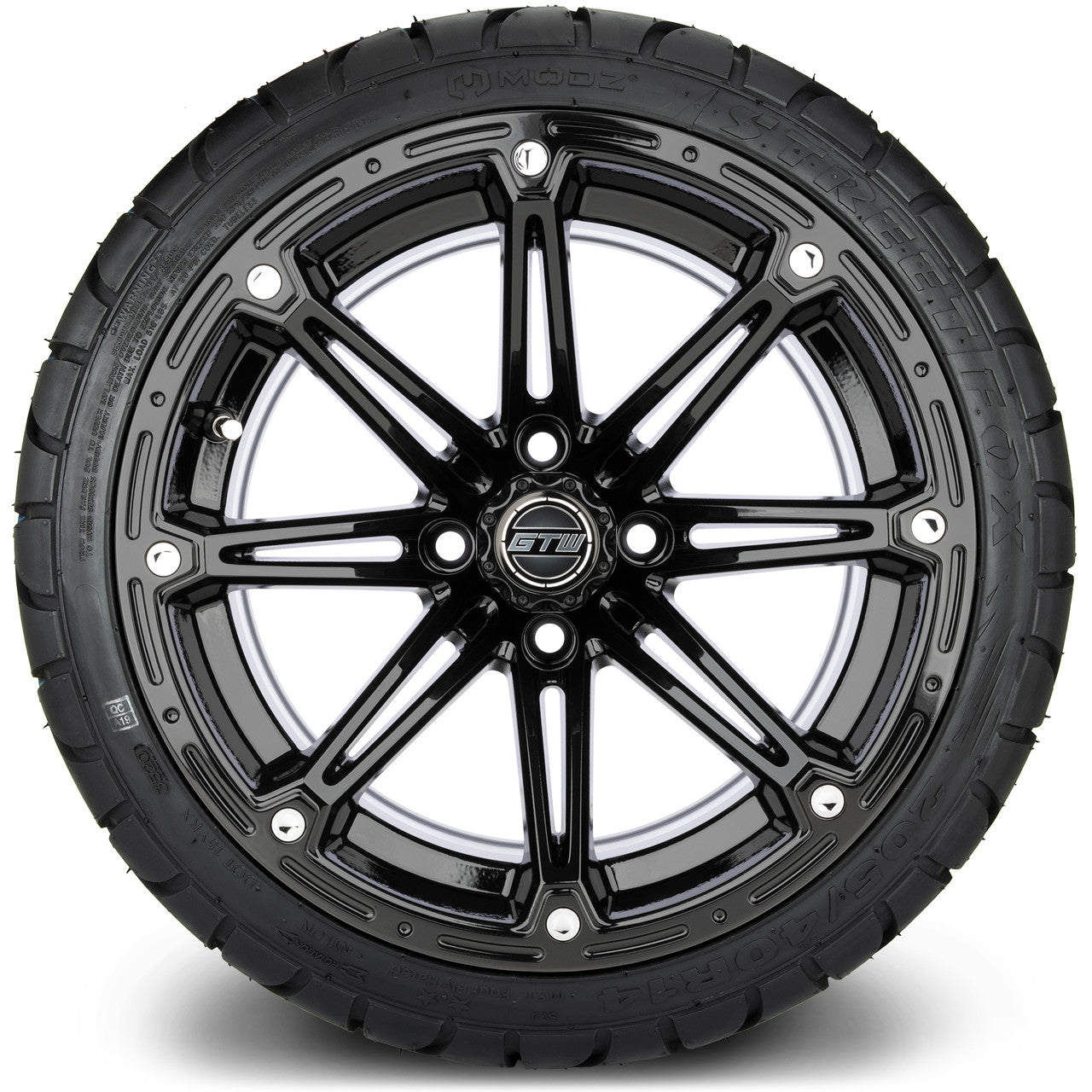 GTW 14" Element Glossy Black - LowPro Tires and Wheels Combo