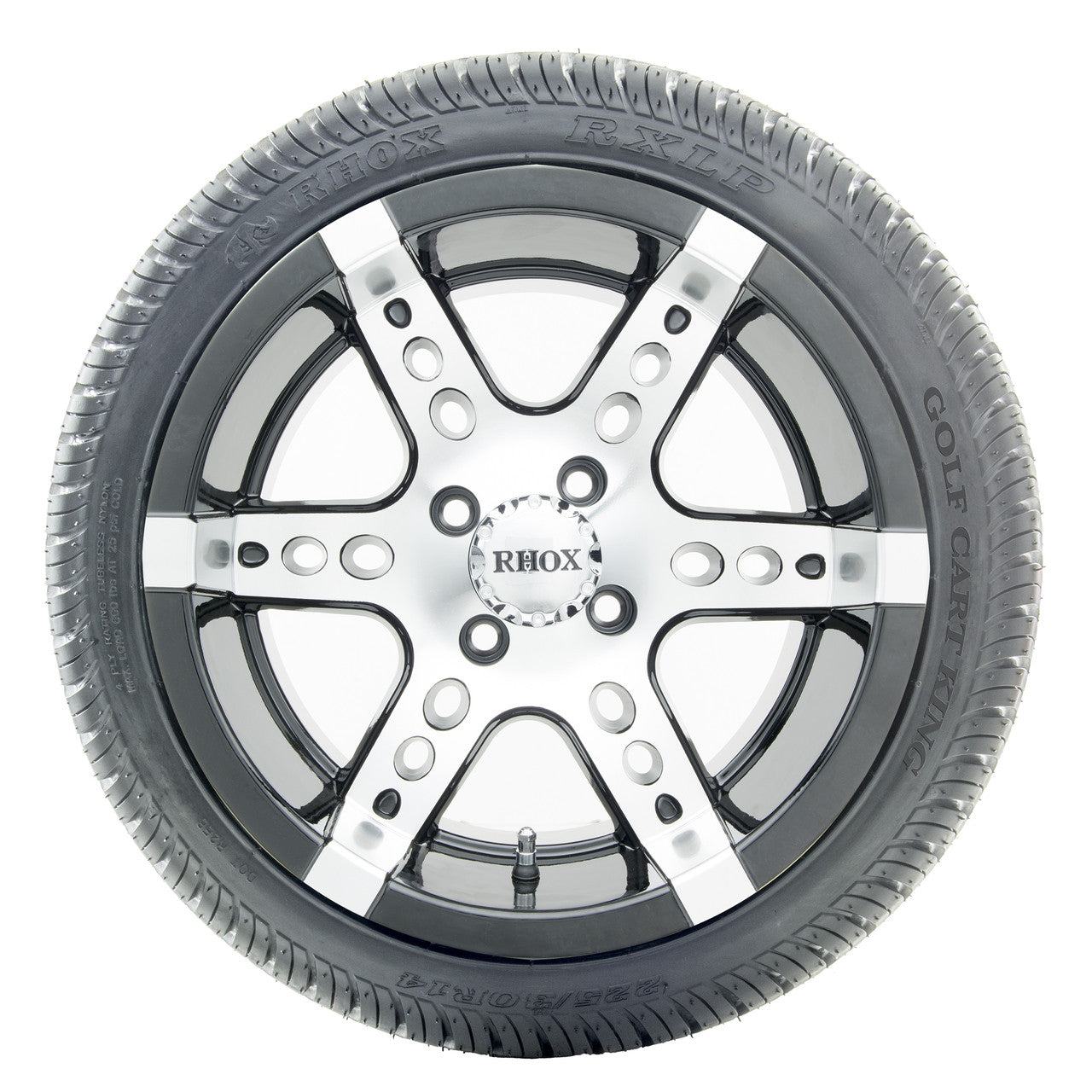 14" RHOX RX260 Machined Wheels and LowPro Tires Combo