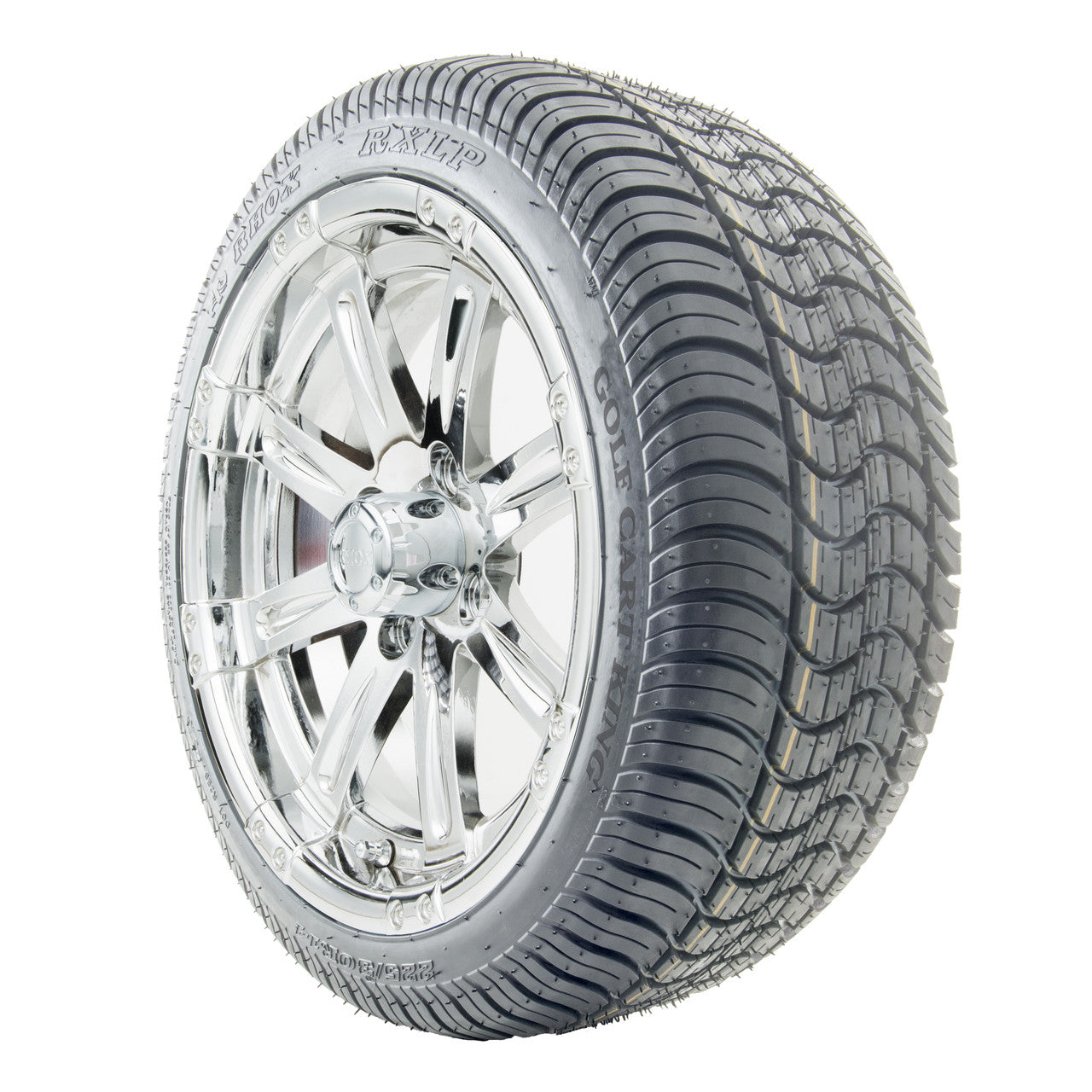 14" RHOX Vegas Chrome Wheels (ET-0) and LowPro Tires Combo