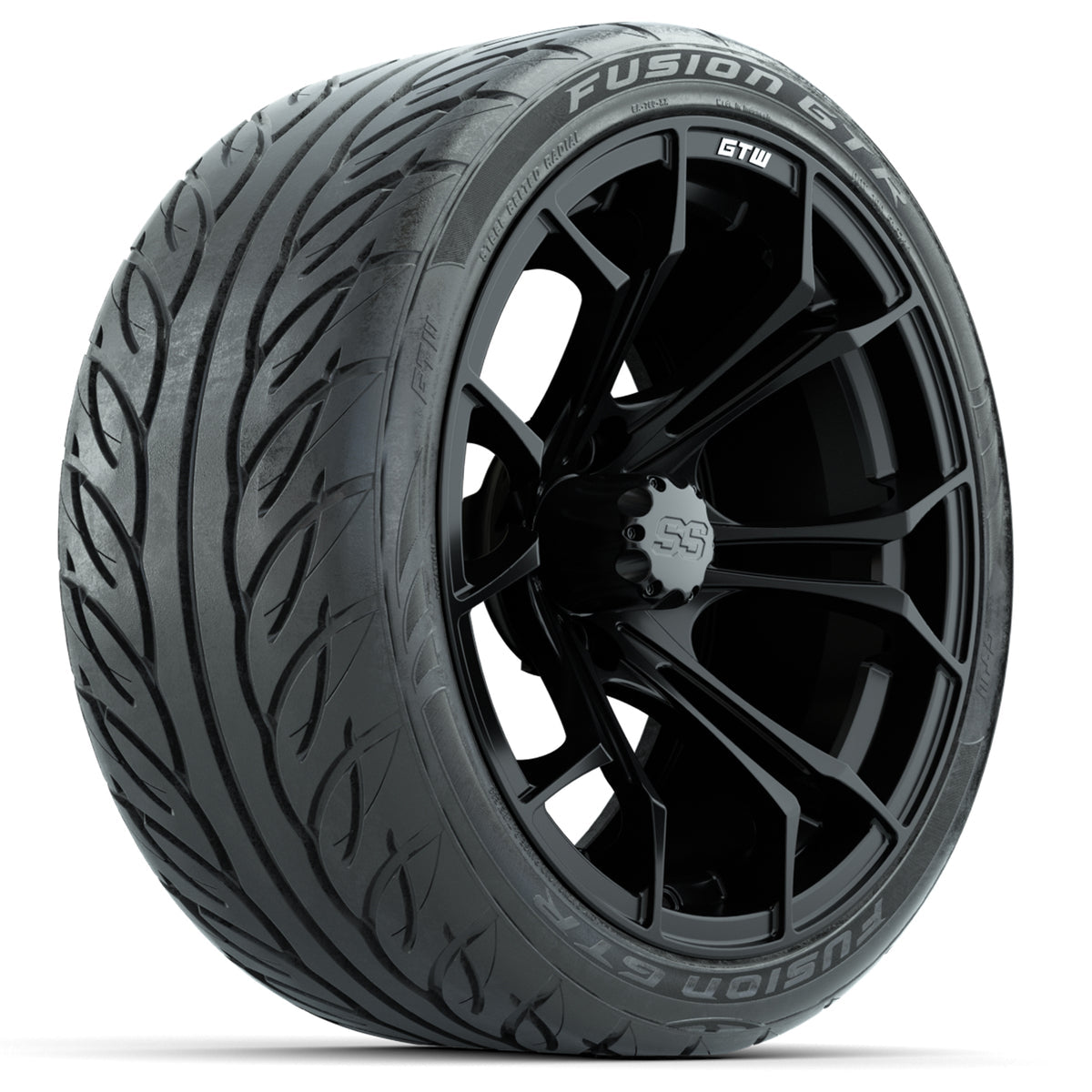 15-Inch GTW Spyder Matte Black Wheels with GTW Fusion GTR Street Tires (Set of 4)