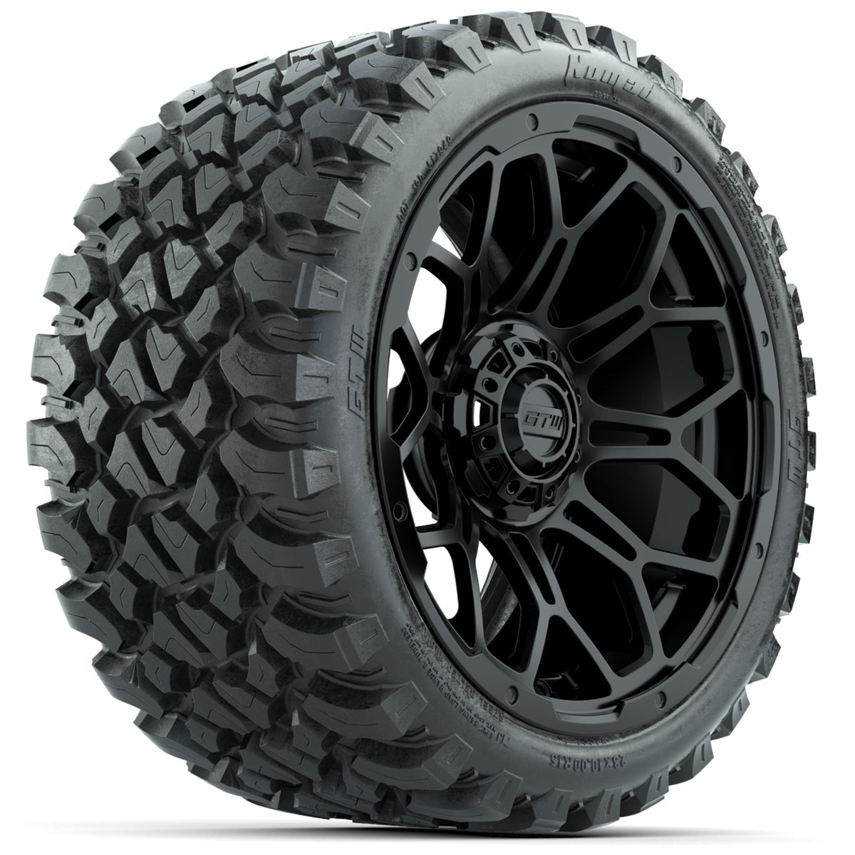 15-Inch GTW Bravo Matte Black Wheels with 23' GTW Nomad All-Terrain Tires (Set of 4)