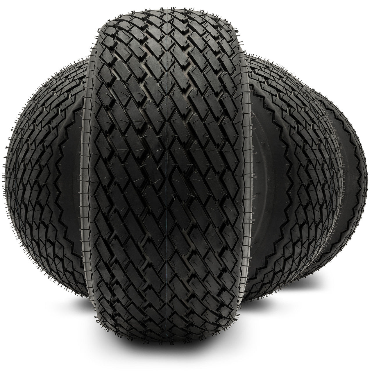 8" Steel Golf Cart Wheels Matte Black and (18/8.5-8) DOT Golf Cart Tires - Set of Four