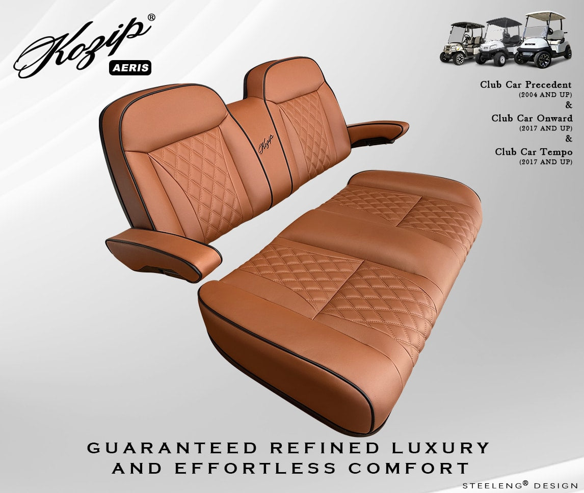 Kozip Aeris Front Seat Cushion Set – Brown/Black – Club Car Precedent / Tempo / Onward