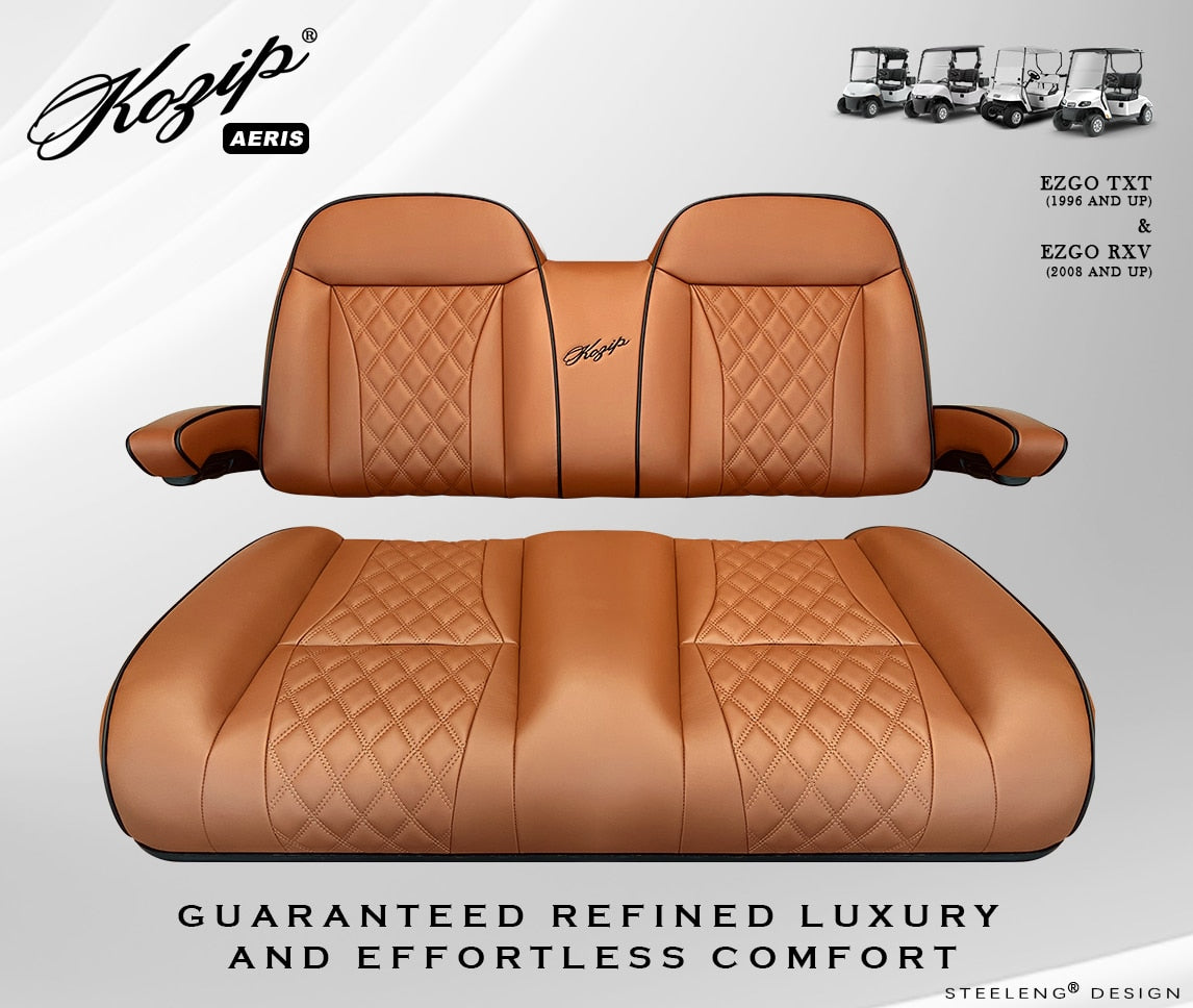 Kozip Aeris Front Seat Cushion Set – Brown/Black – EZGO RXV / TXT