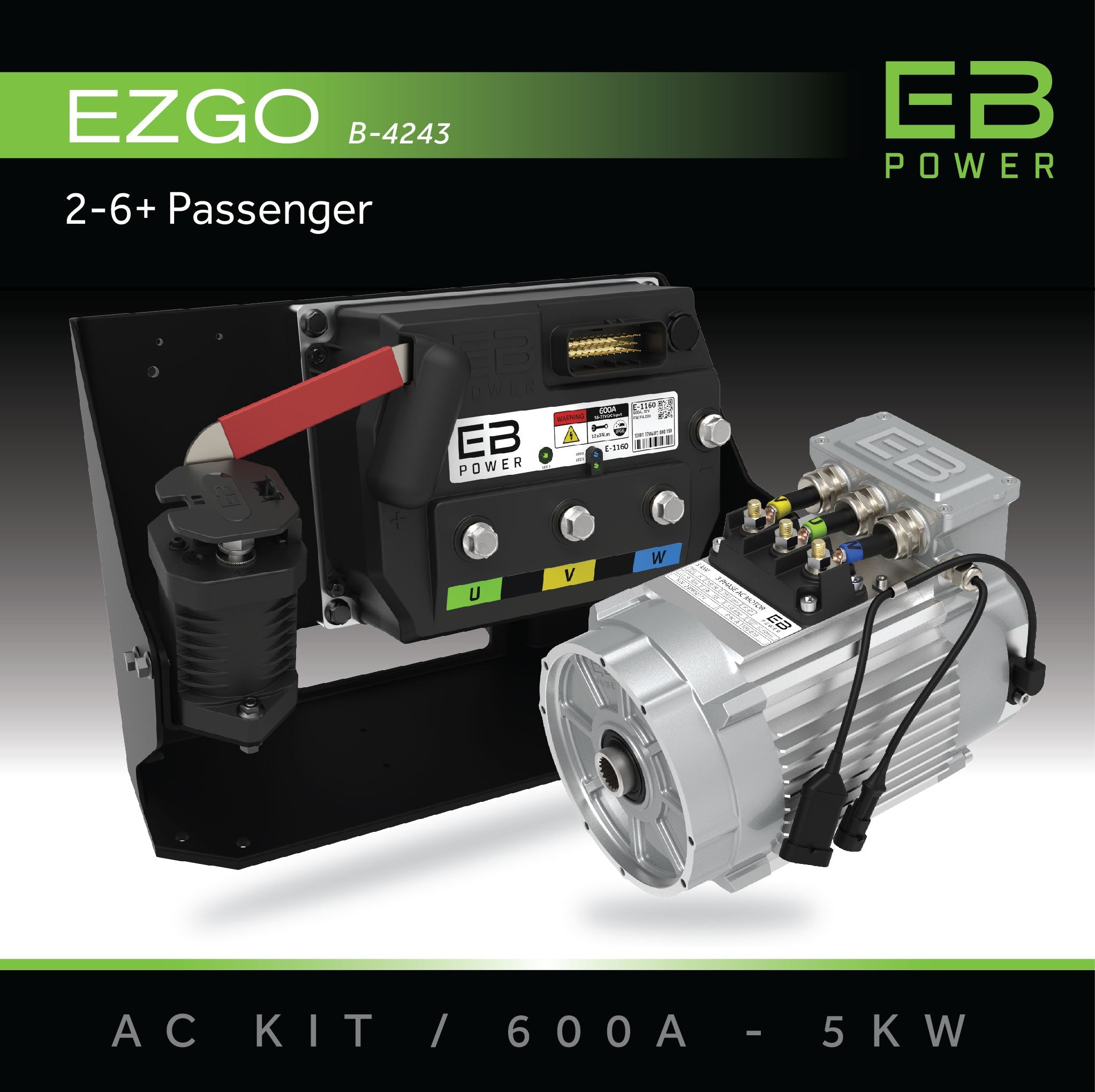 EB Power AC Kit / 600A + 5kW / EZGO / 2-6 Passenger