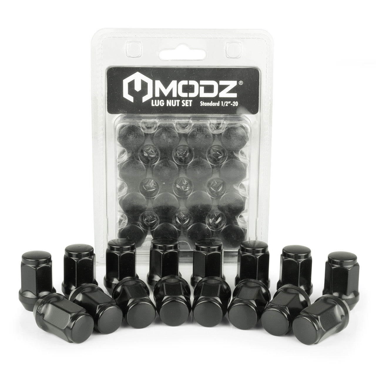 MODZ® Golf Cart Lug Nuts - Standard (1/2" -20) - Black - Pack of 16
