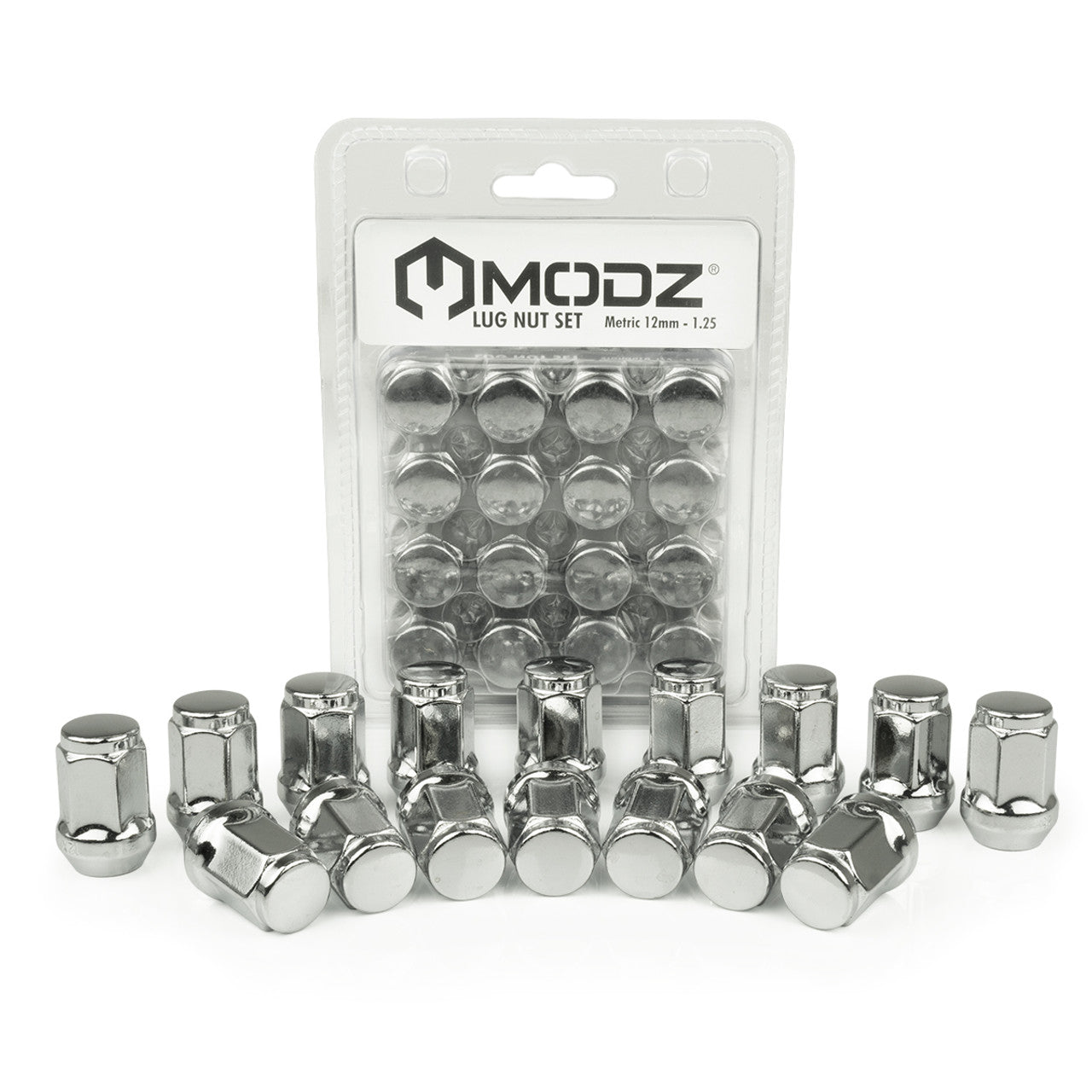 MODZ® Golf Cart Lug Nuts - Metric (12mm -1.25) - Chrome - Pack of 16