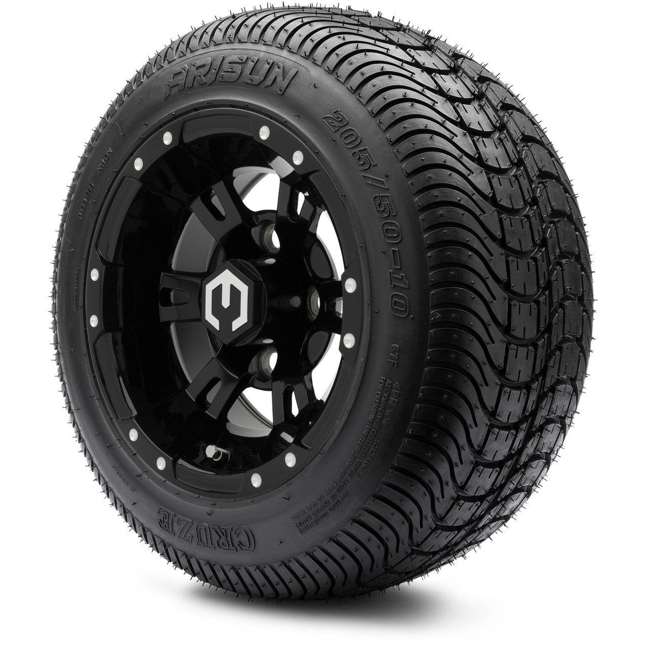 MODZ® 10" Ambush Glossy Black - LowPro Tires and Wheels Combo