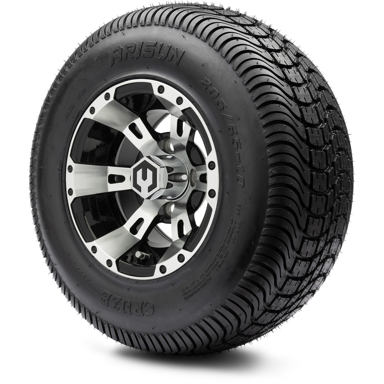 MODZ® 10" Ambush Machined Black - LowPro Tires and Wheels Combo