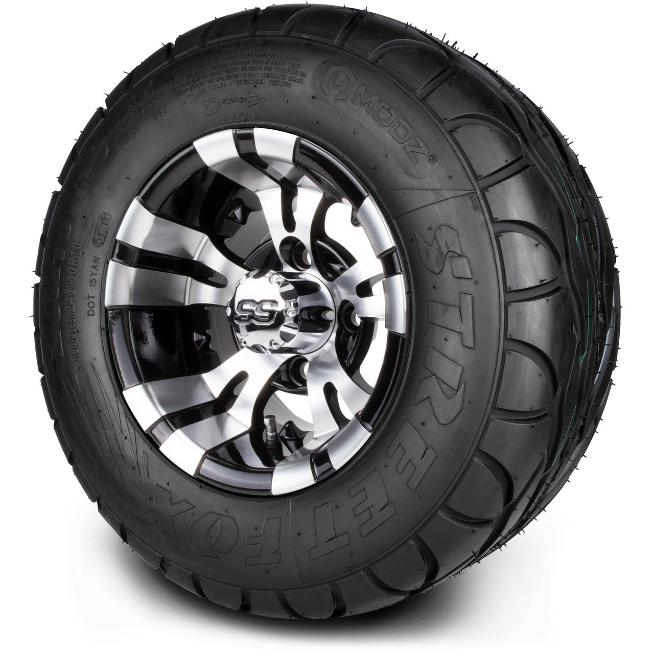 MODZ® 10" Vampire Machined Black Wheels with Lifted Tires Combo
