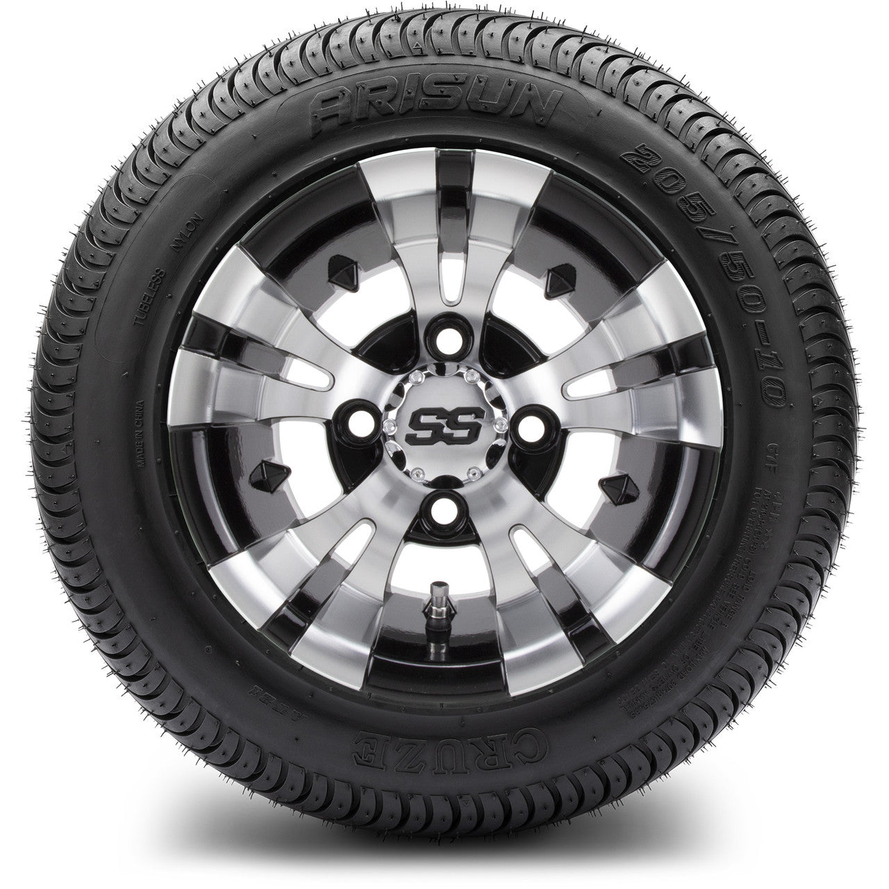 MODZ® 10" Vampire Machined Black Wheel and Street Tire Combo