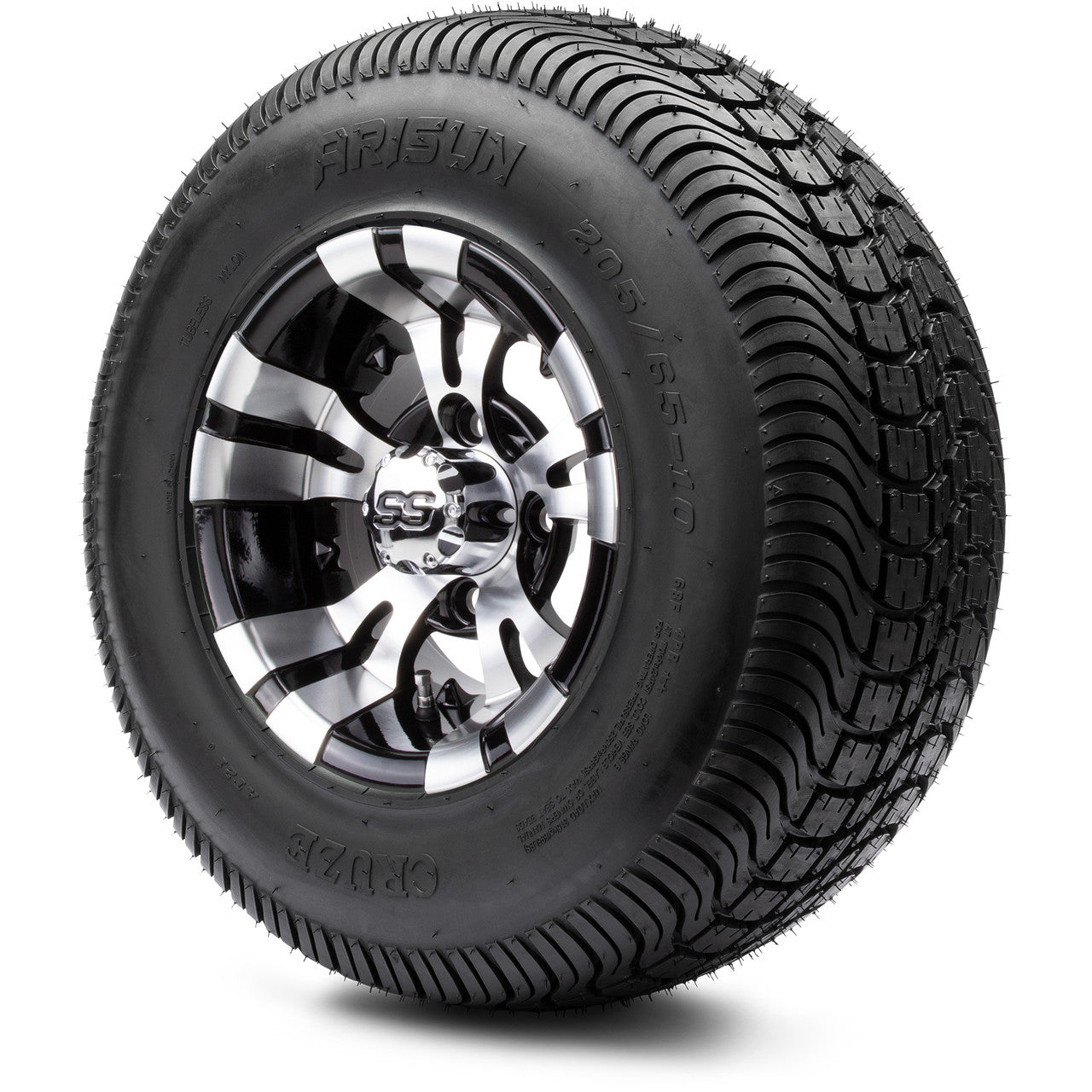 MODZ® 10" Vampire Machined Black Wheel and Street Tire Combo