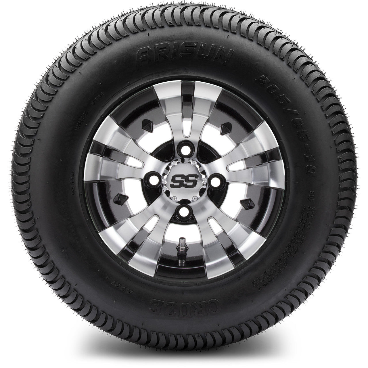 MODZ® 10" Vampire Machined Black Wheel and Street Tire Combo