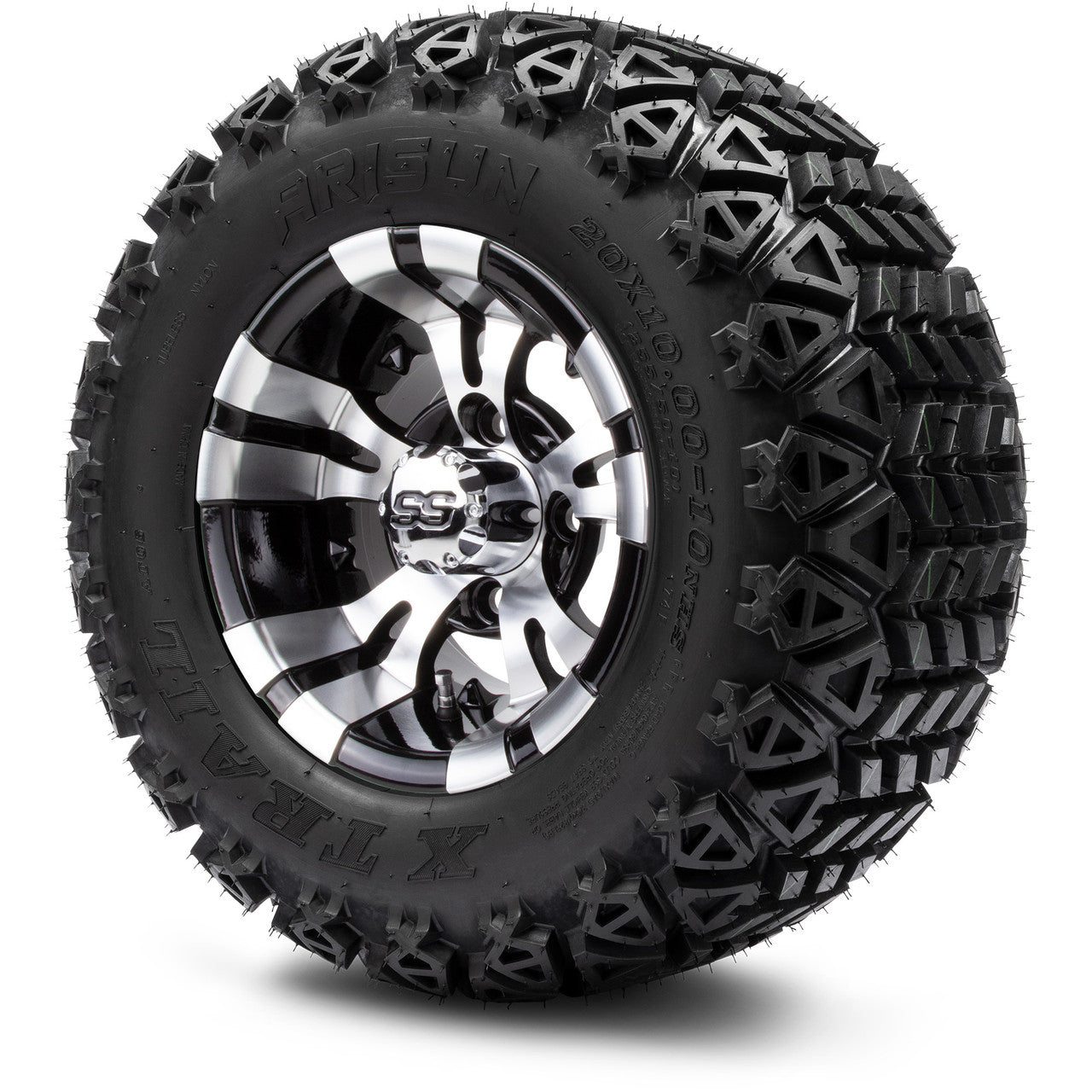 MODZ® 10" Vampire Machined Black Wheels with Lifted Tires Combo