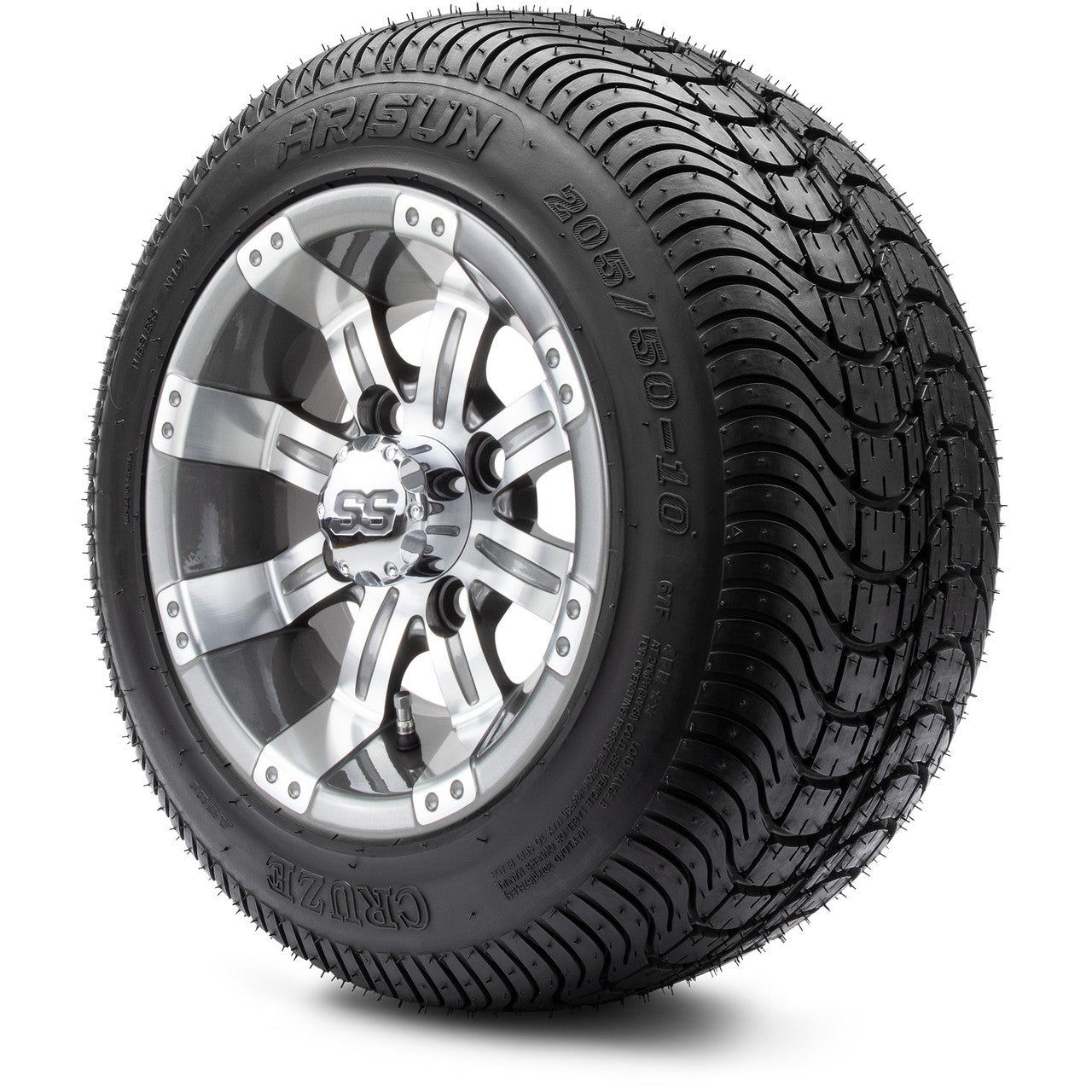 MODZ® 10" Tempest Gunmetal - LowPro Tires and Wheels Combo