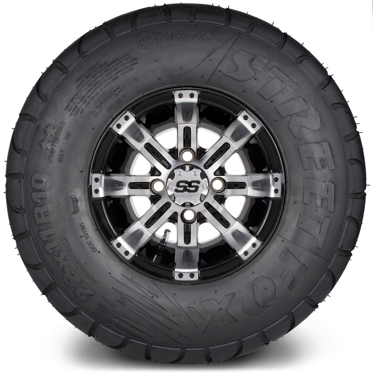 MODZ® 10" Tempest Machined Black - Lifted Tires and Wheels Combo