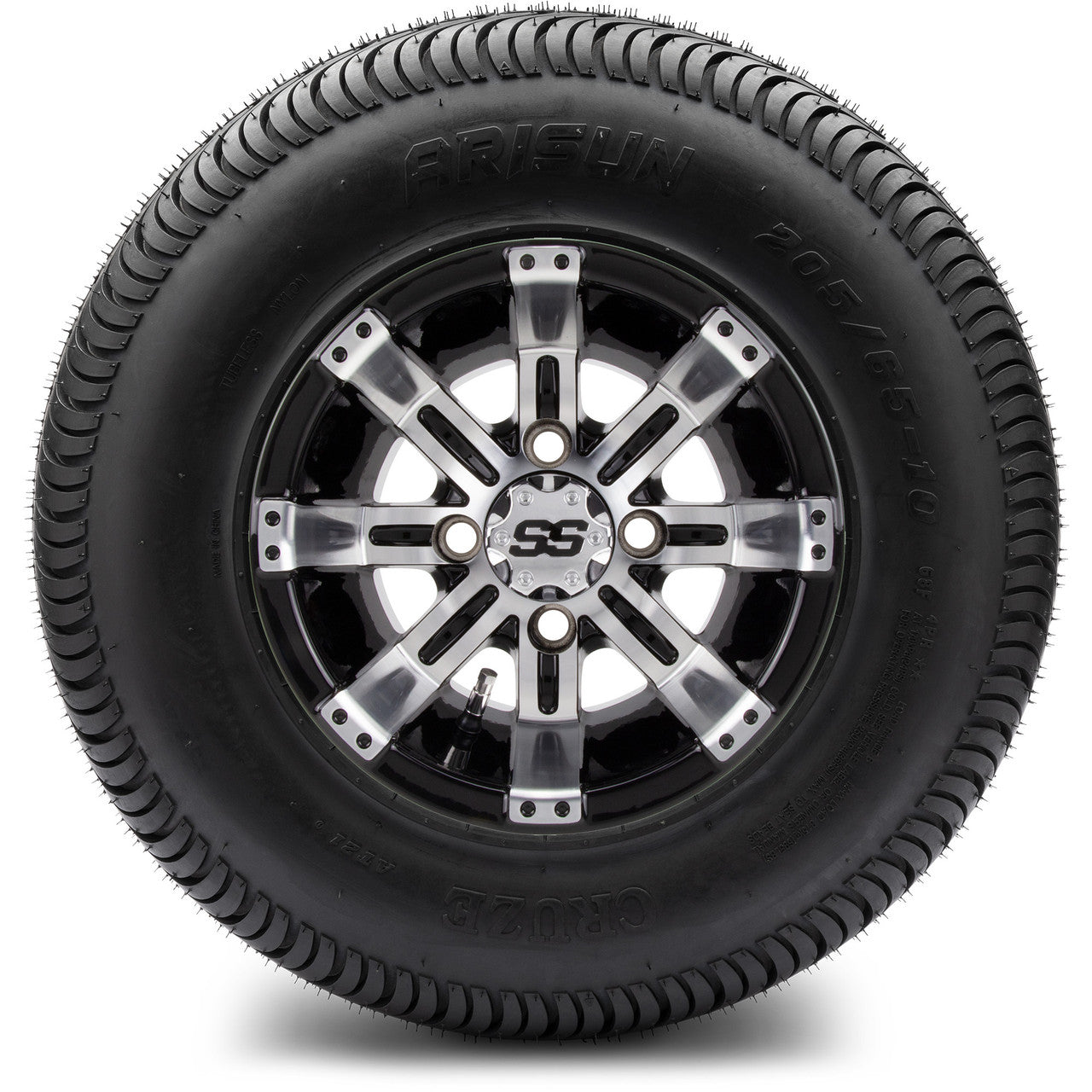 MODZ® 10" Tempest Machined Black Low Profile Tire and Wheel Combo