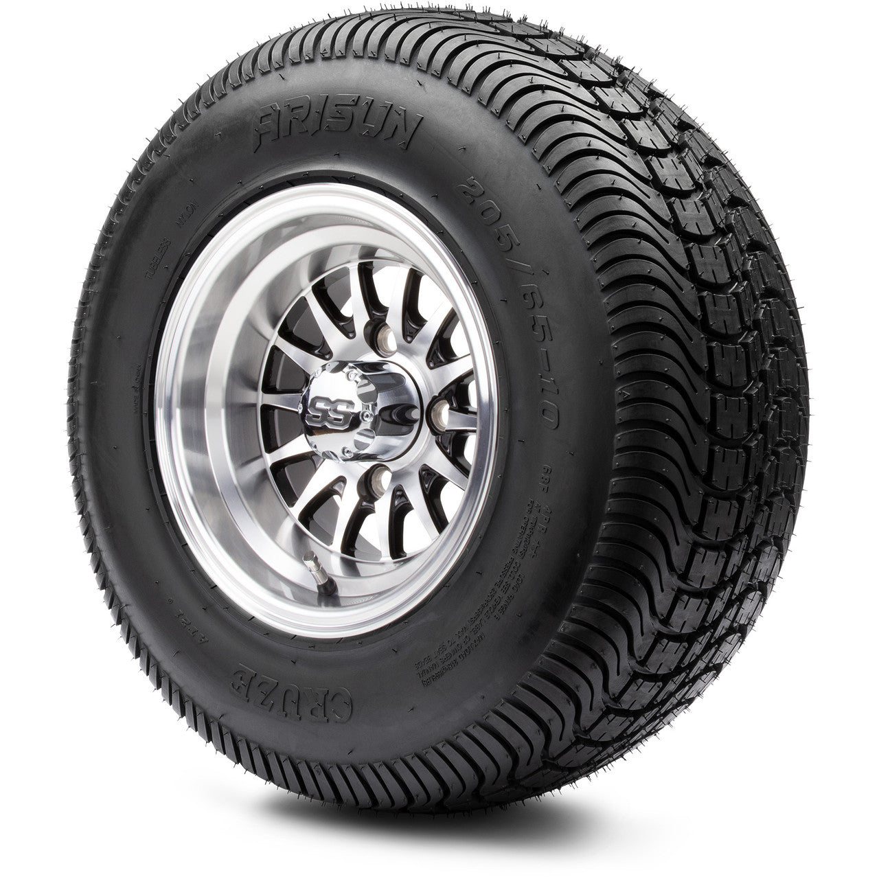 MODZ® 10" Medusa Machined Black - LowPro Tires and Wheels Combo