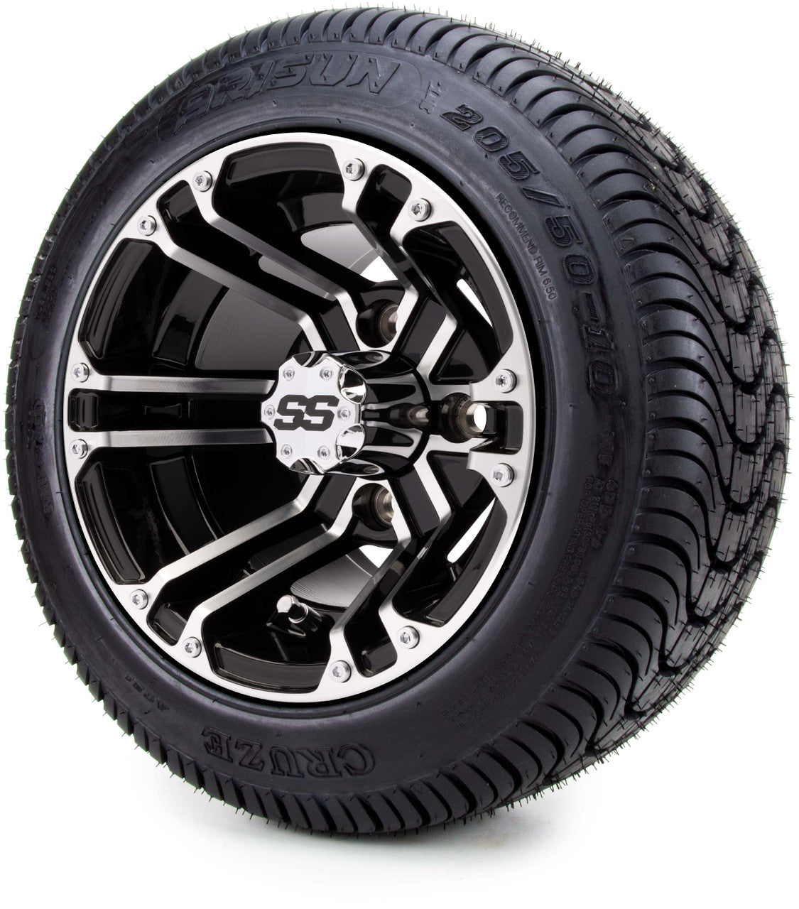 MODZ® 10" Enforcer Machined Black Wheels and Street Tires Combo