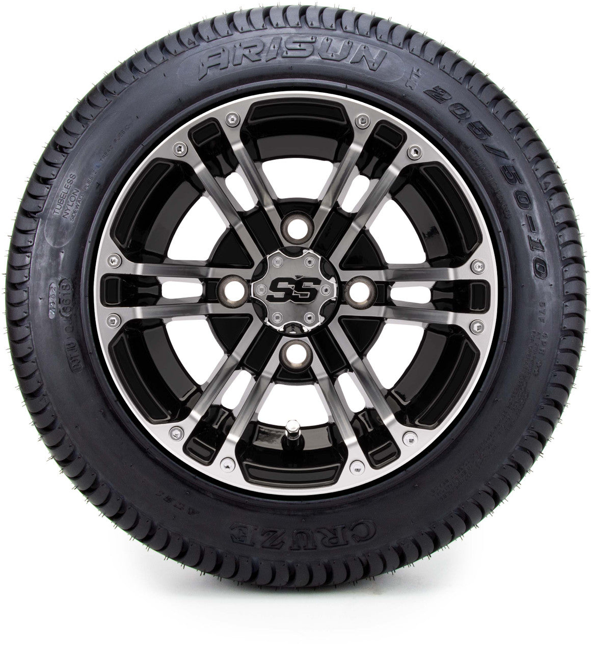MODZ® 10" Enforcer Machined Black Wheels and Street Tires Combo