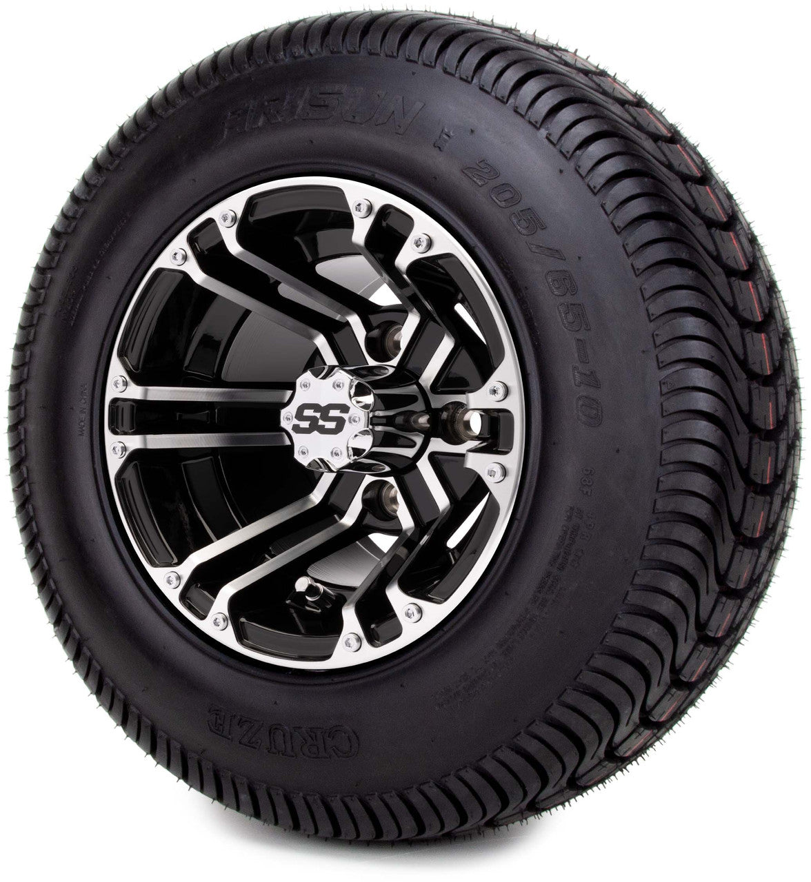 MODZ® 10" Enforcer Machined Black Wheels and Street Tires Combo