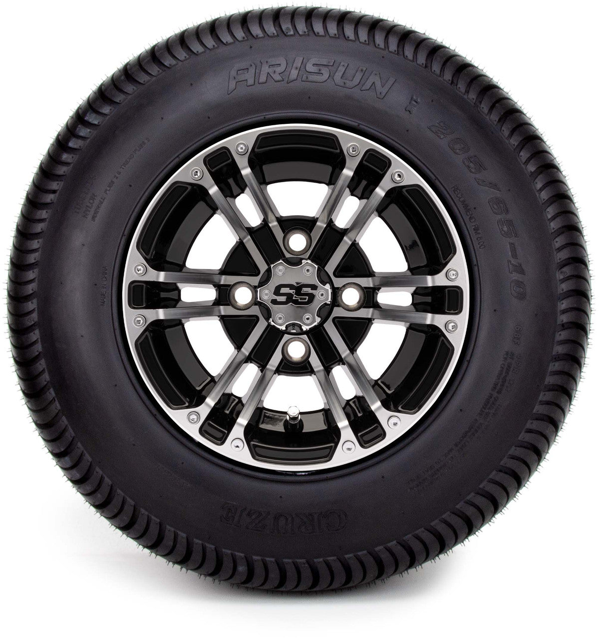 MODZ® 10" Enforcer Machined Black Wheels and Street Tires Combo