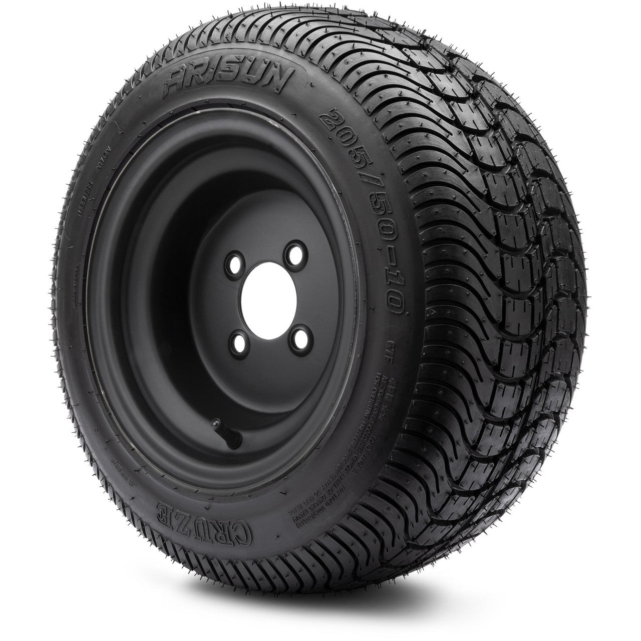 MODZ® 10" Steel Flat Black Wheel and Street Tire Combo